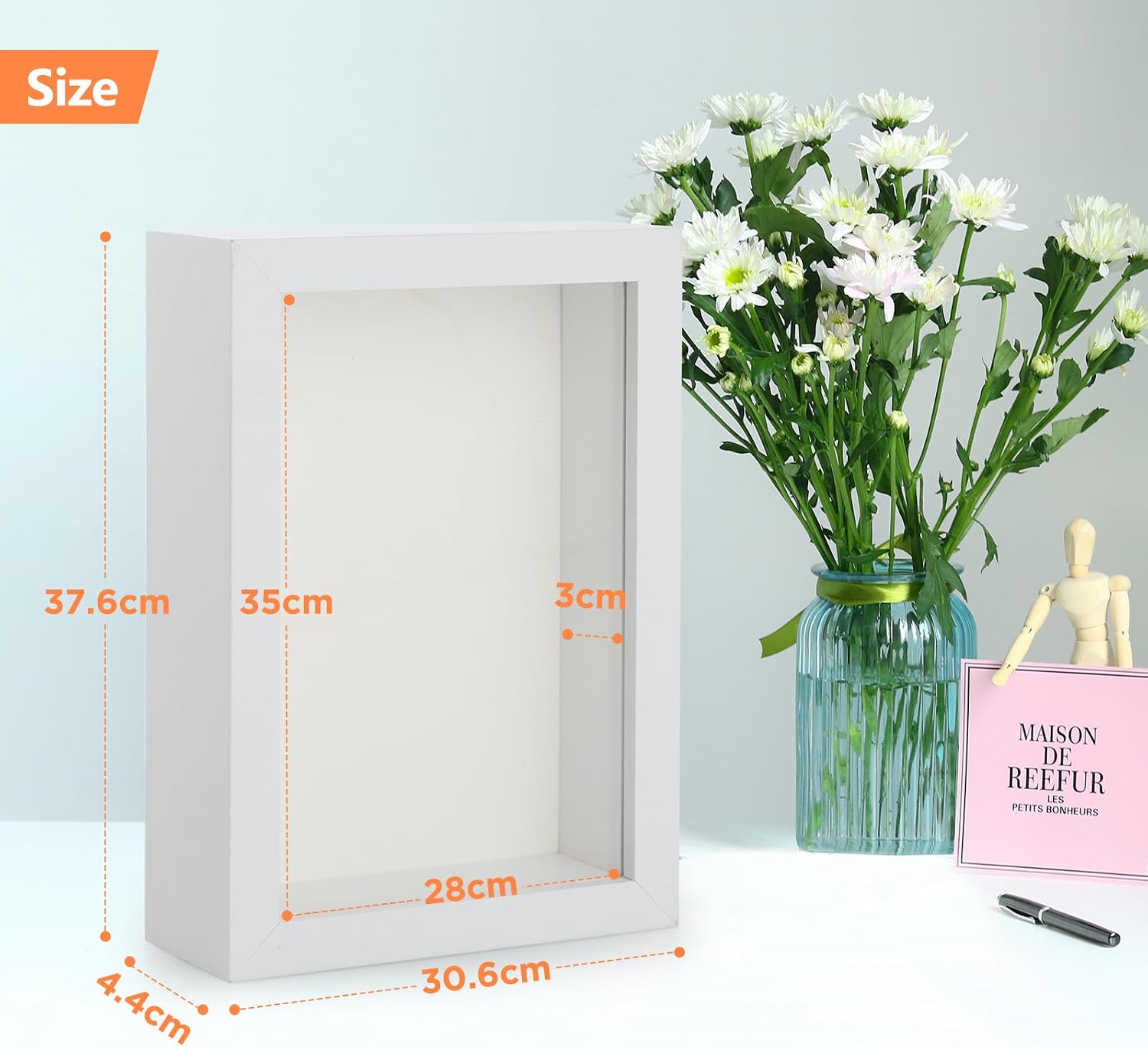 2pcs 11x14 Shadow Box Frame, 3D Picture Frame Display Cas with Real Transparent Glass for Photos, Memorabilia, Crafts