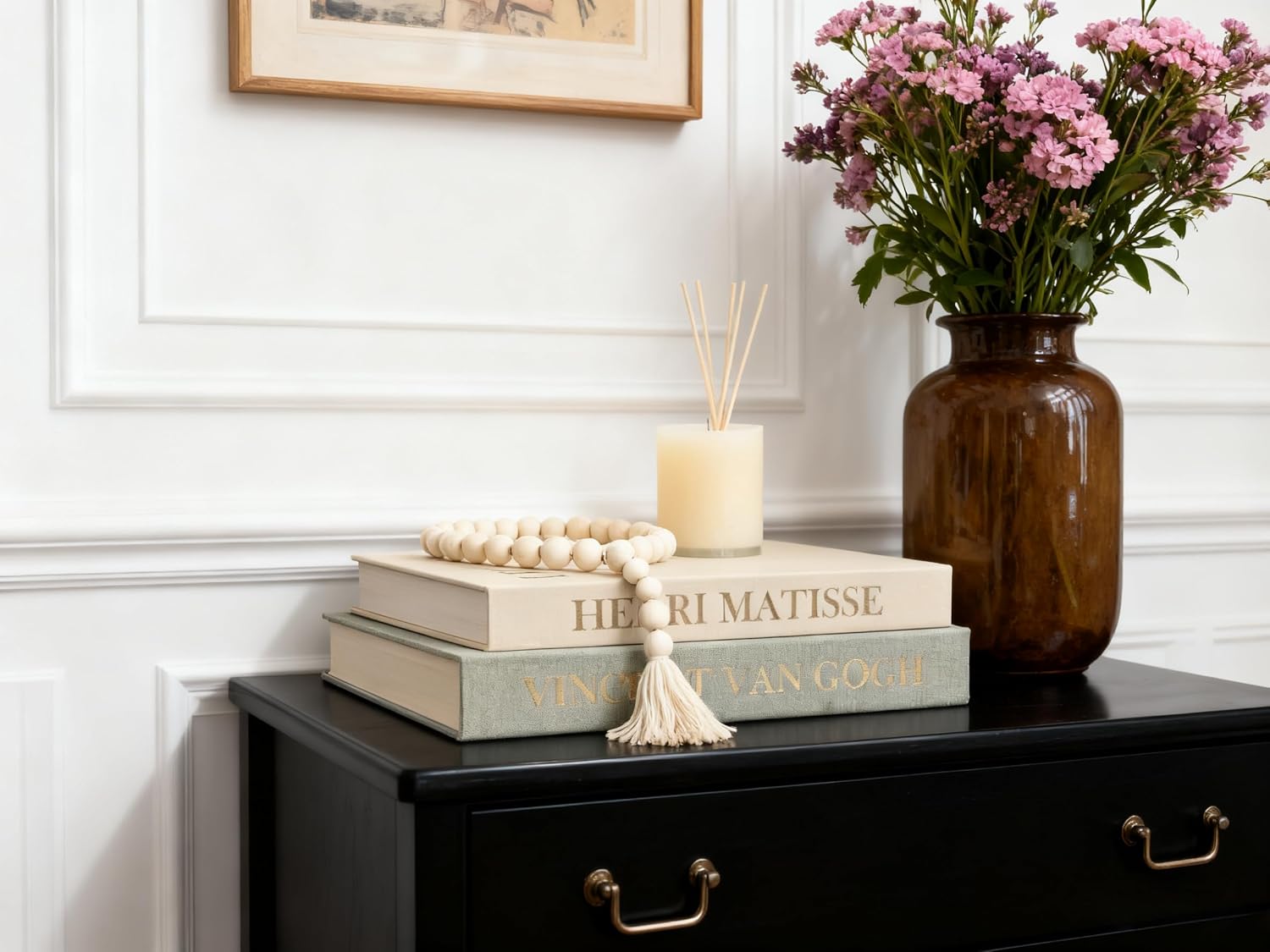 Linen Decorative Books Set / Gold / Set of 2