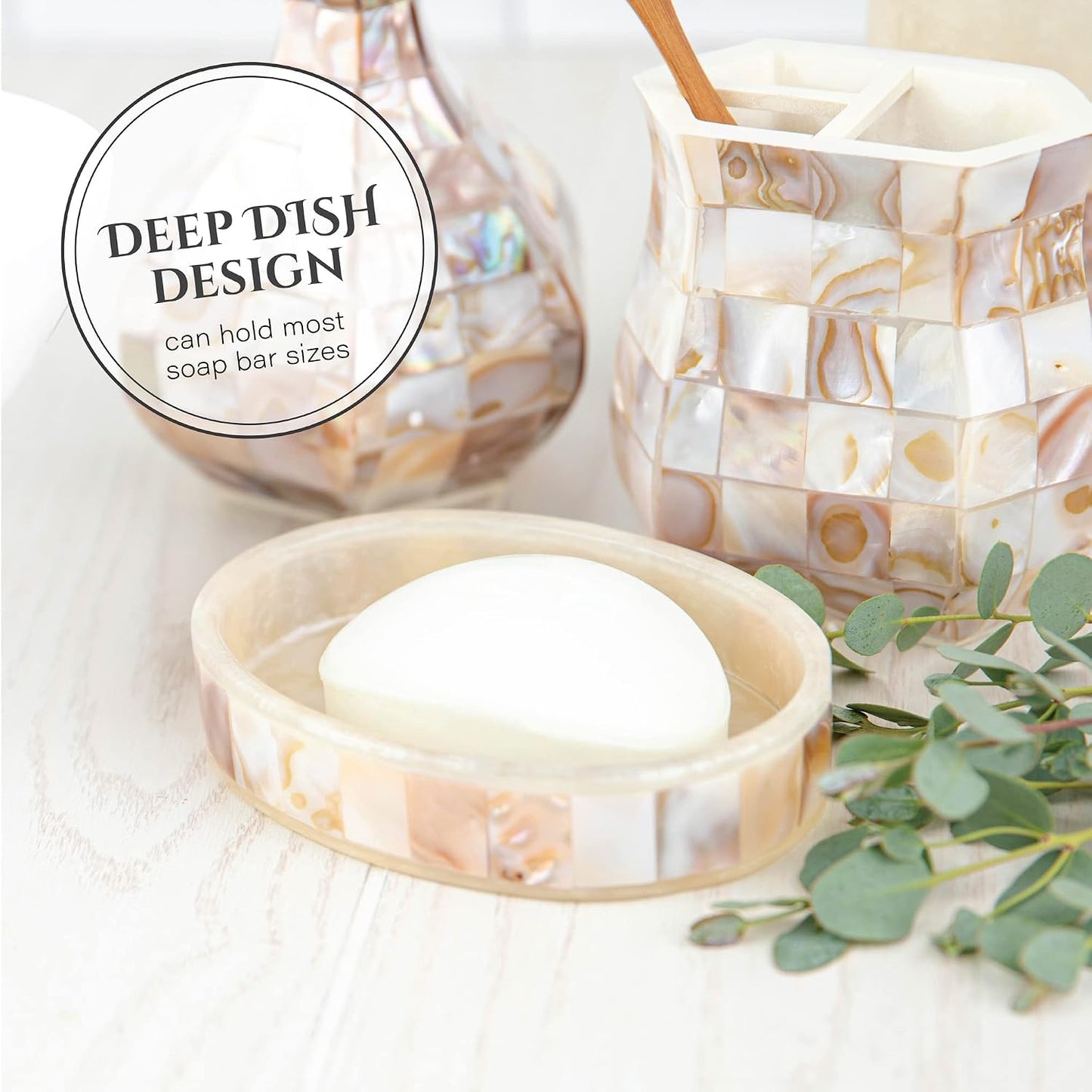 Decorative Dry Bar Holder Finished in Mother of Pearl / Soap Dish
