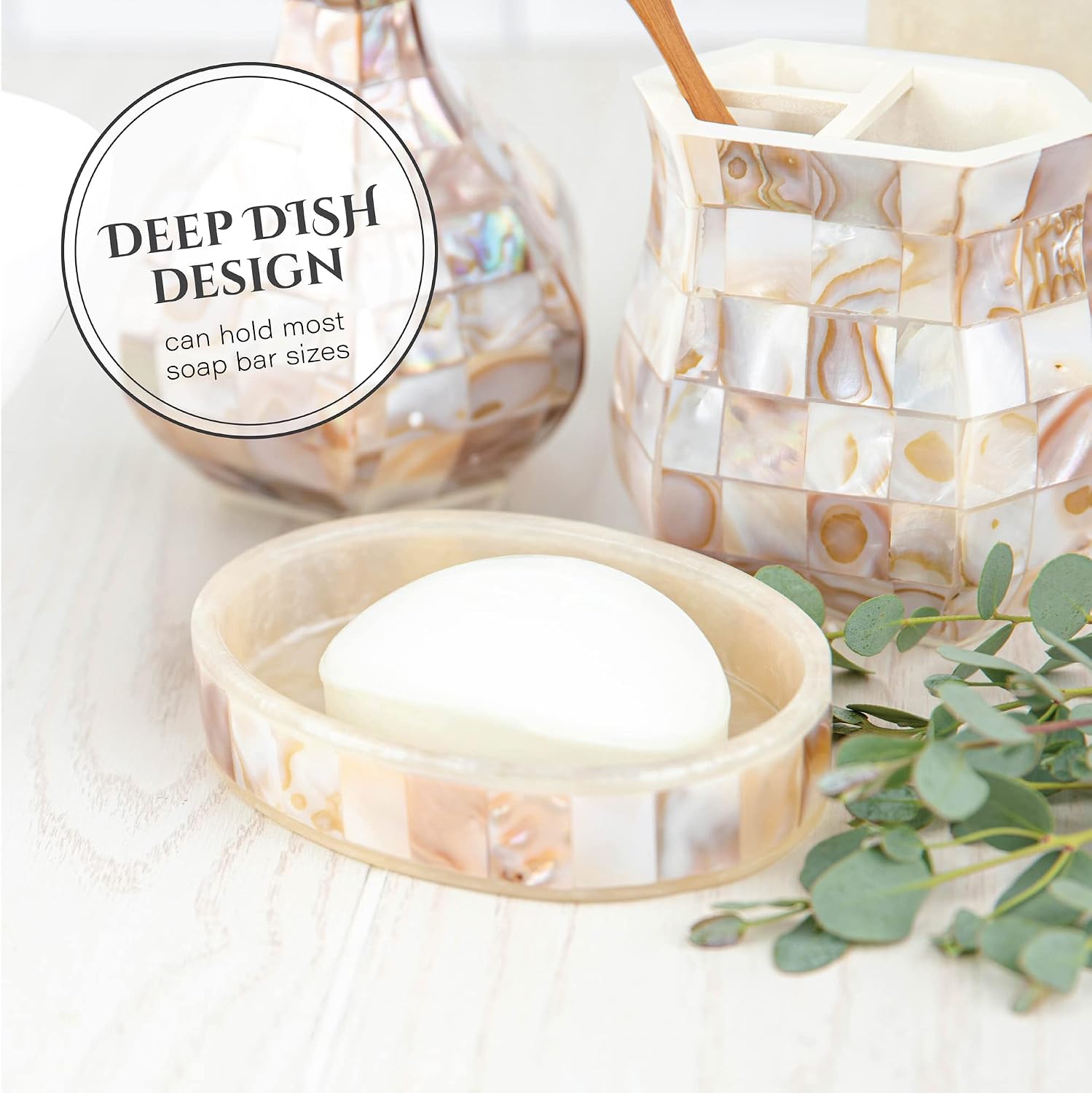 Decorative Dry Bar Holder Finished in Mother of Pearl / Soap Dish