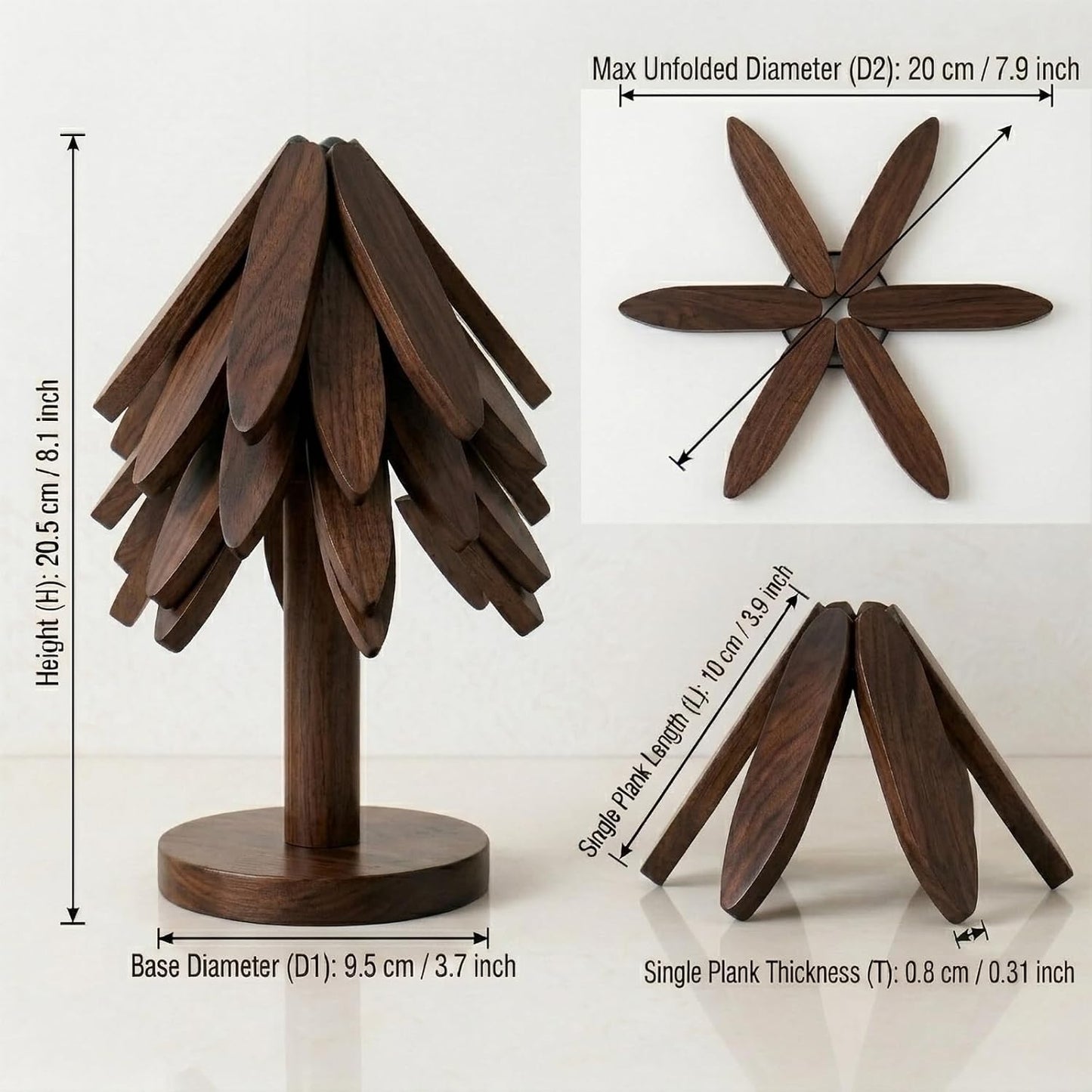 5 Trivets + 1 Stand / Natural