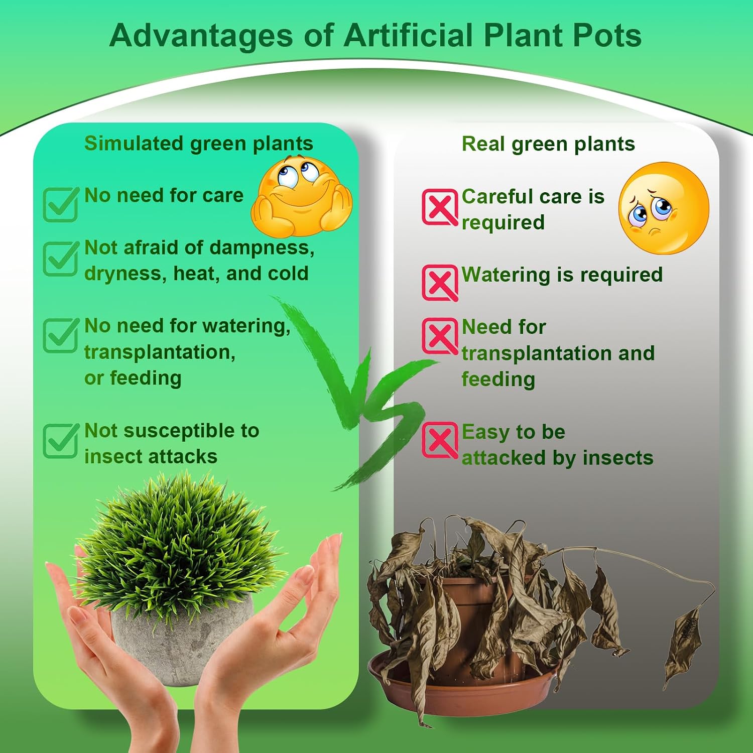 Mini Artificial Plants / Set of 2