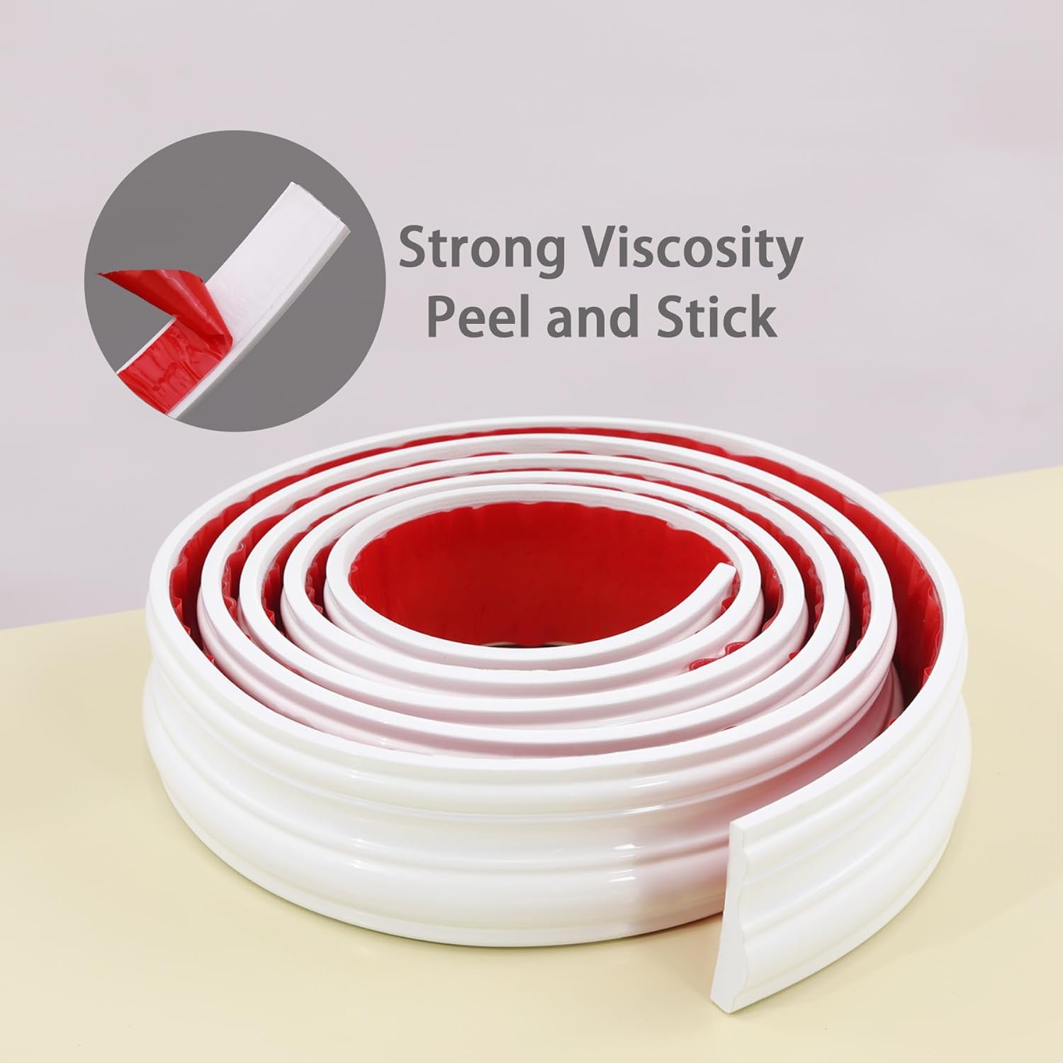 Peel and Stick Wall Molding / 9.8ft x 0.9in / Paintable White