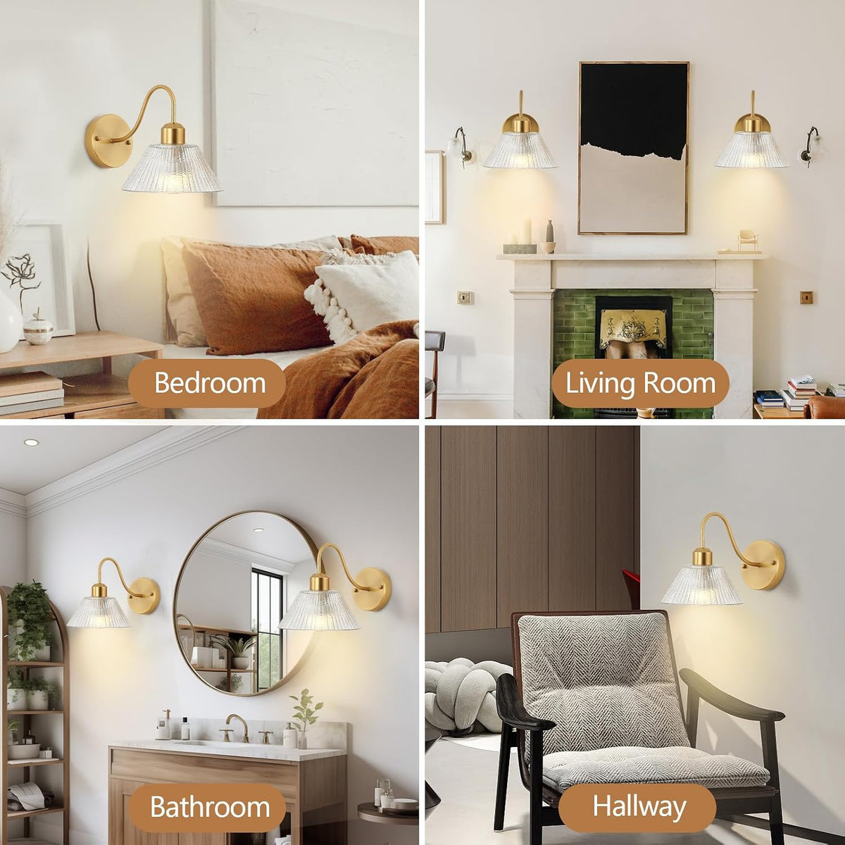 Vintage Battery-Operated Wall Sconces,Wireless Rechargeable Wall Light with Flower Glass Lampshade,Dimmable Wall Lamp