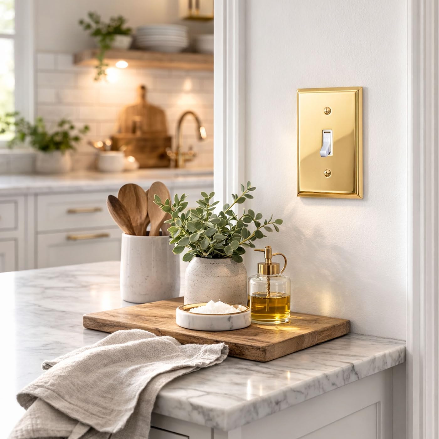 Rio Salto BRASS High Polished Gold Toggle Flip Switch Light Switch Cover – Signature Collection Premium Outlet Covers