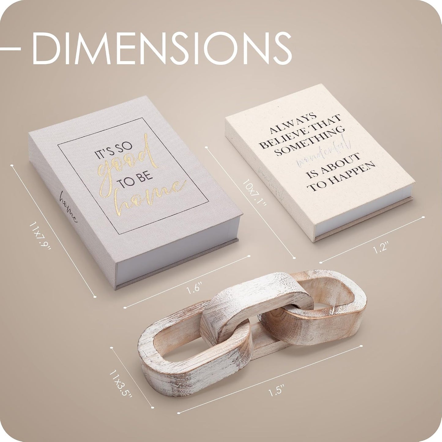 Modern Decorative Books Linen Hardcover Faux Book Box / Set of 2