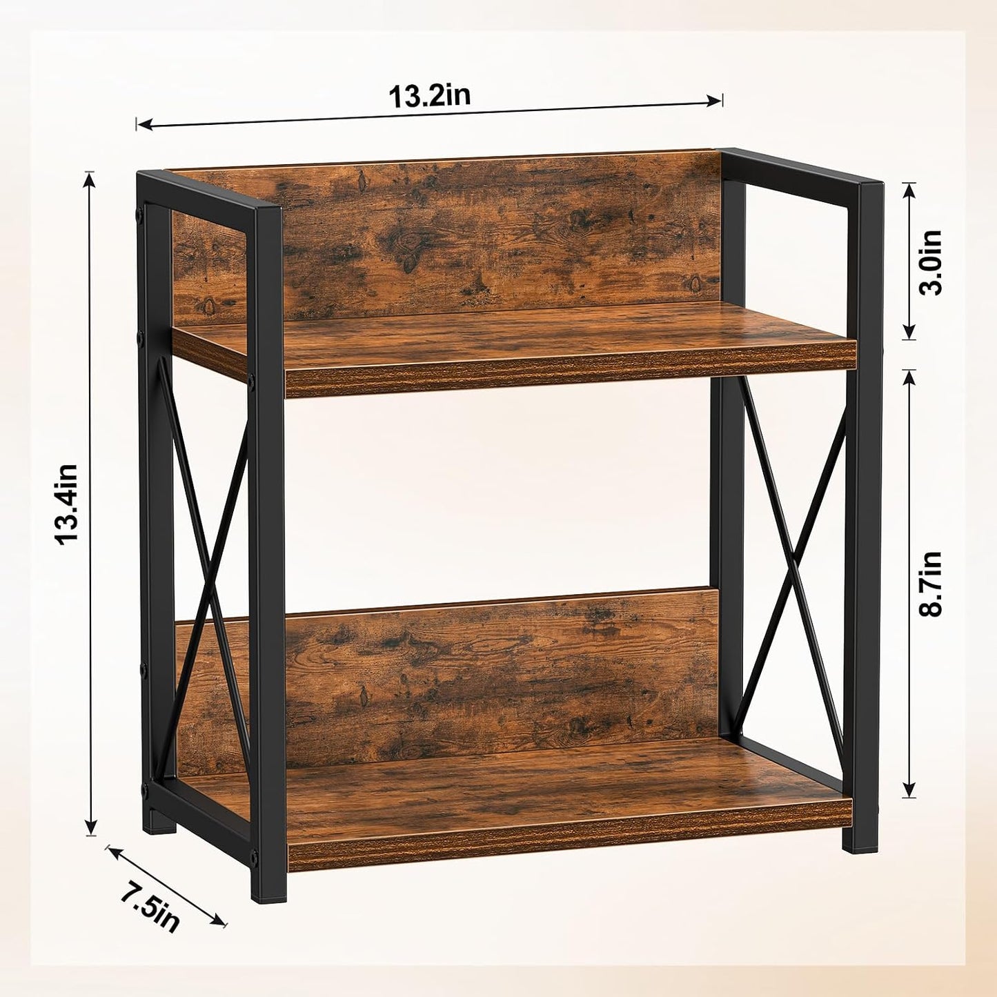 Giikin Kitchen Countertop Organizer, 2 Tier Spice Rack Organizer for Pantry, Kitchen Counter Shelf Wood Coffee Station