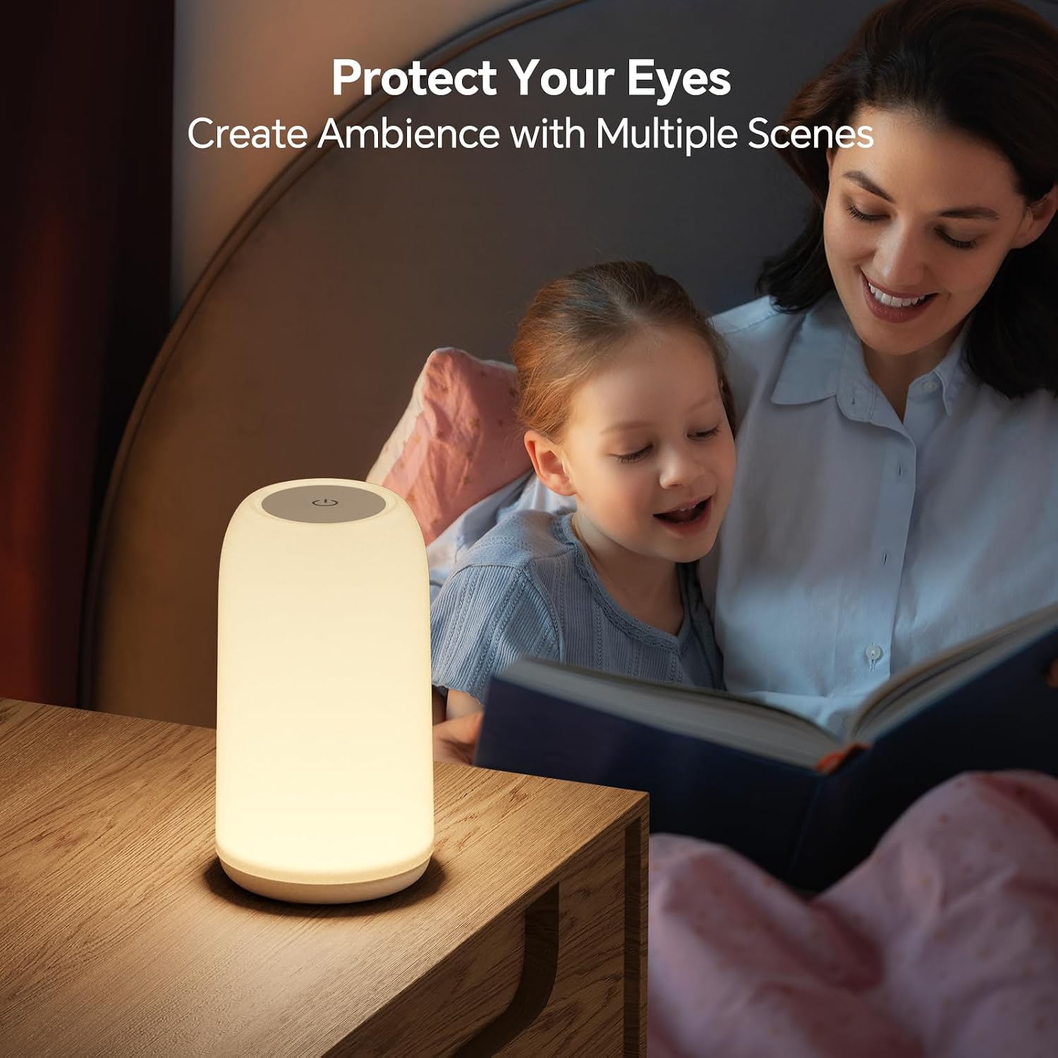 ROOTRO Cordless Table Lamps Rechargeable, Touch Lamp for Bedroom [Sleek Design & RGB Mode] 4-Level Brightness Small