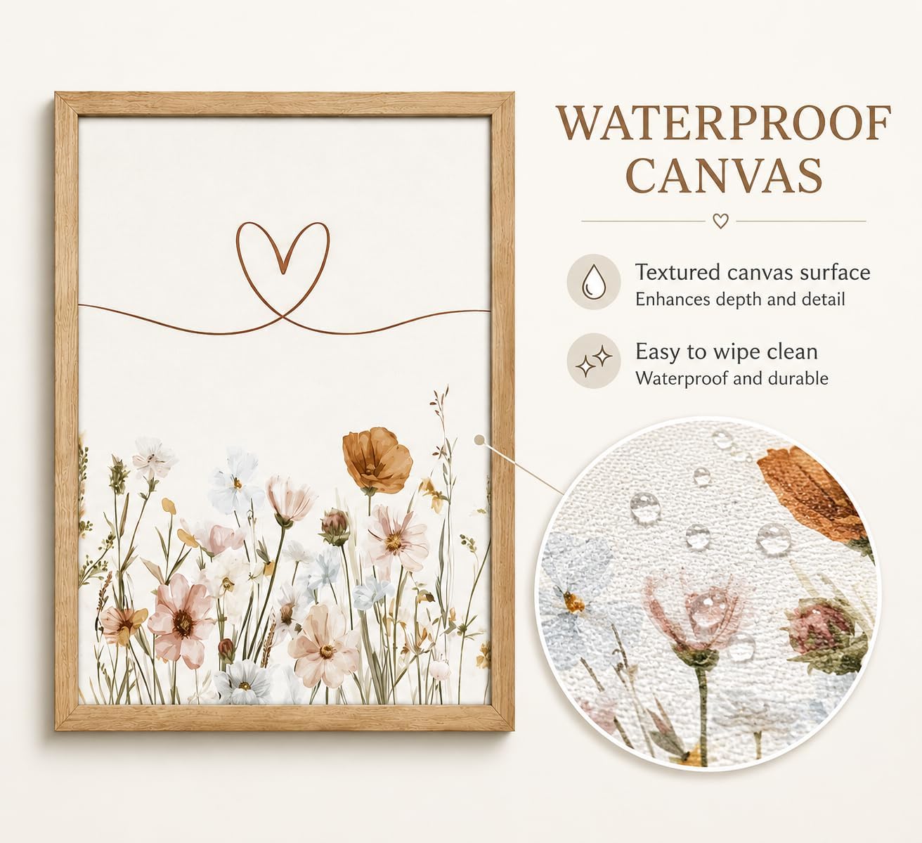 Framed Boho Nursery Wall Art Flower Botanical Sentence / Framed Wood Color / 16L" x 12W / Set of 3