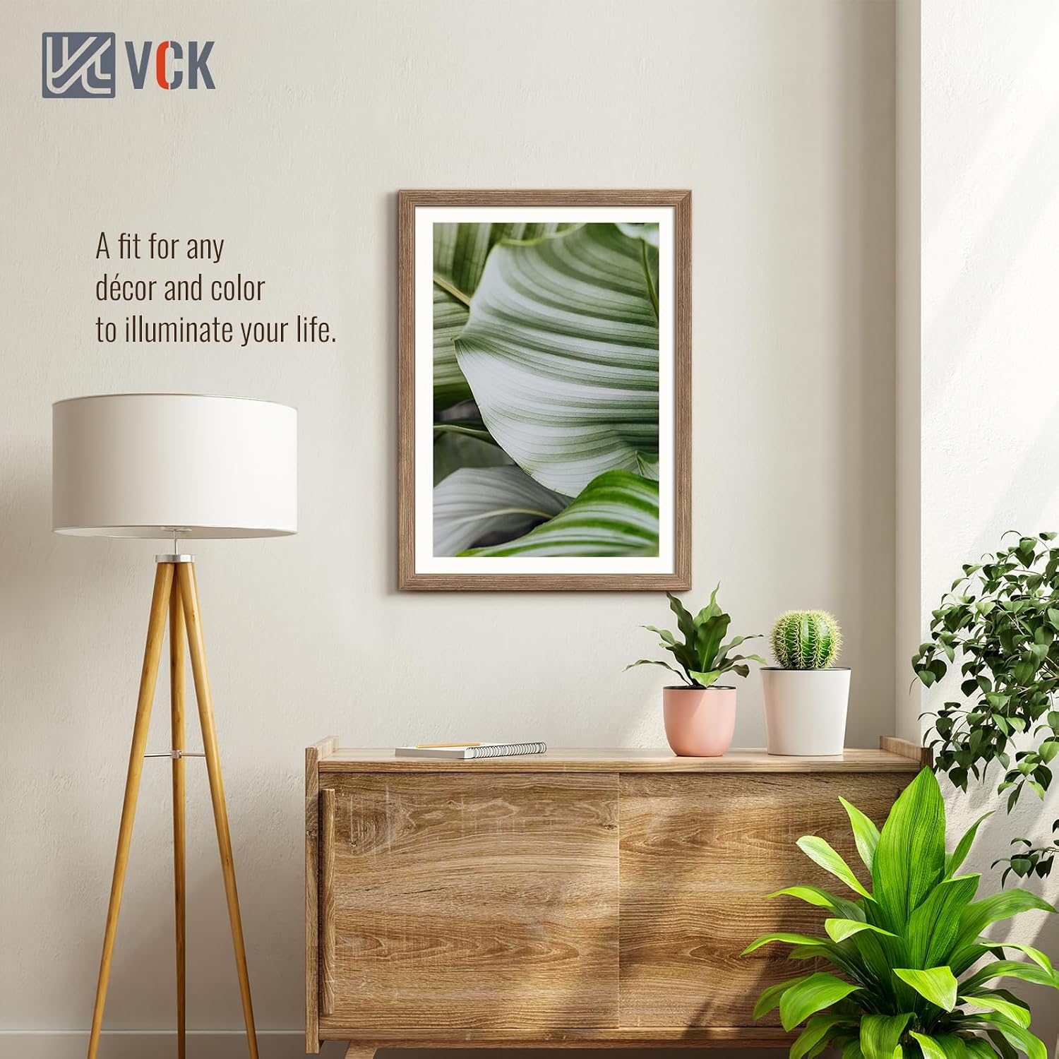 VCK 20x28 Poster Frame Solid Wood Walnut 3 Pack Picture Frames 20 x 28 Inches with Wall Mounting Hanging