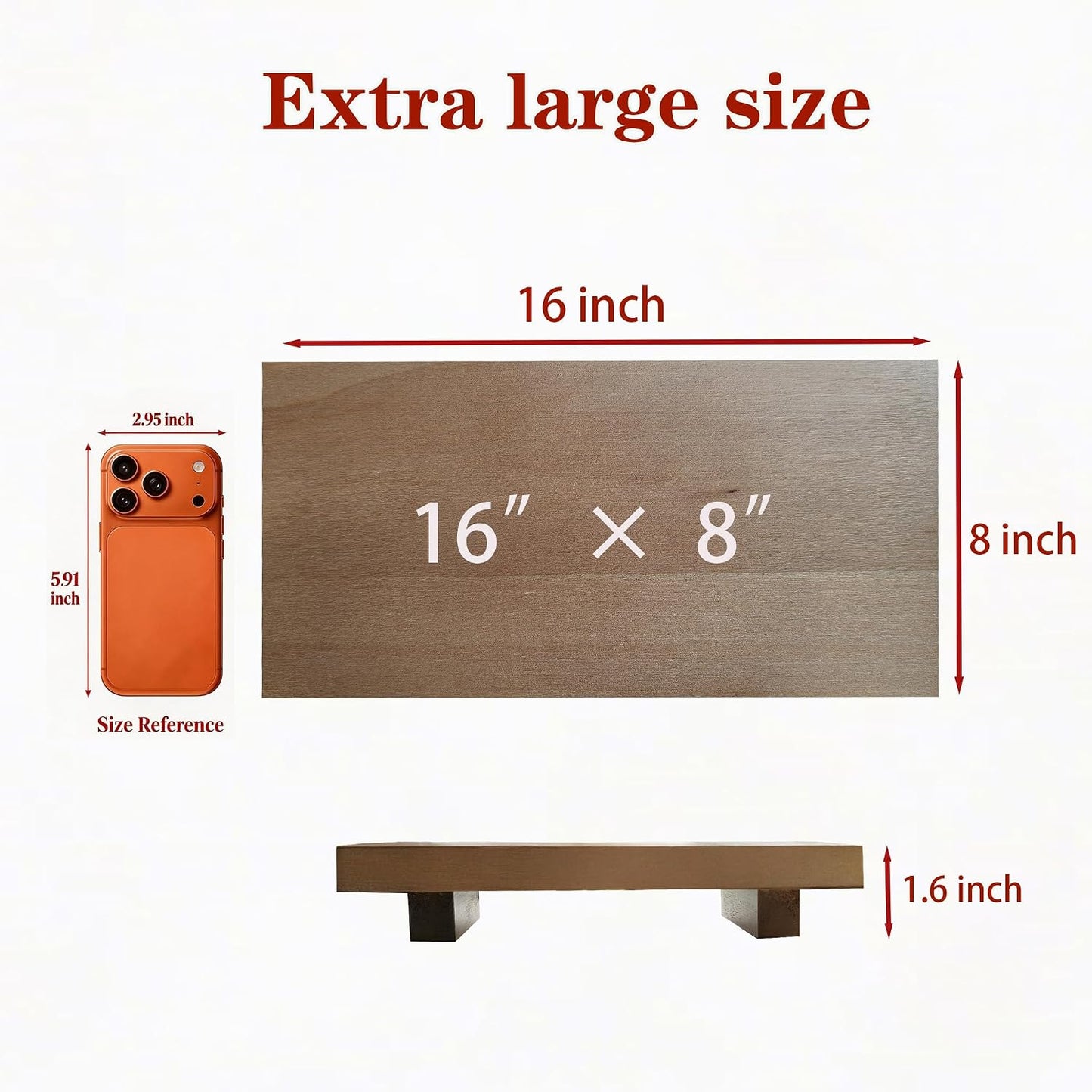 Wood Pedestal Stand / Walnut / 16 x 8
