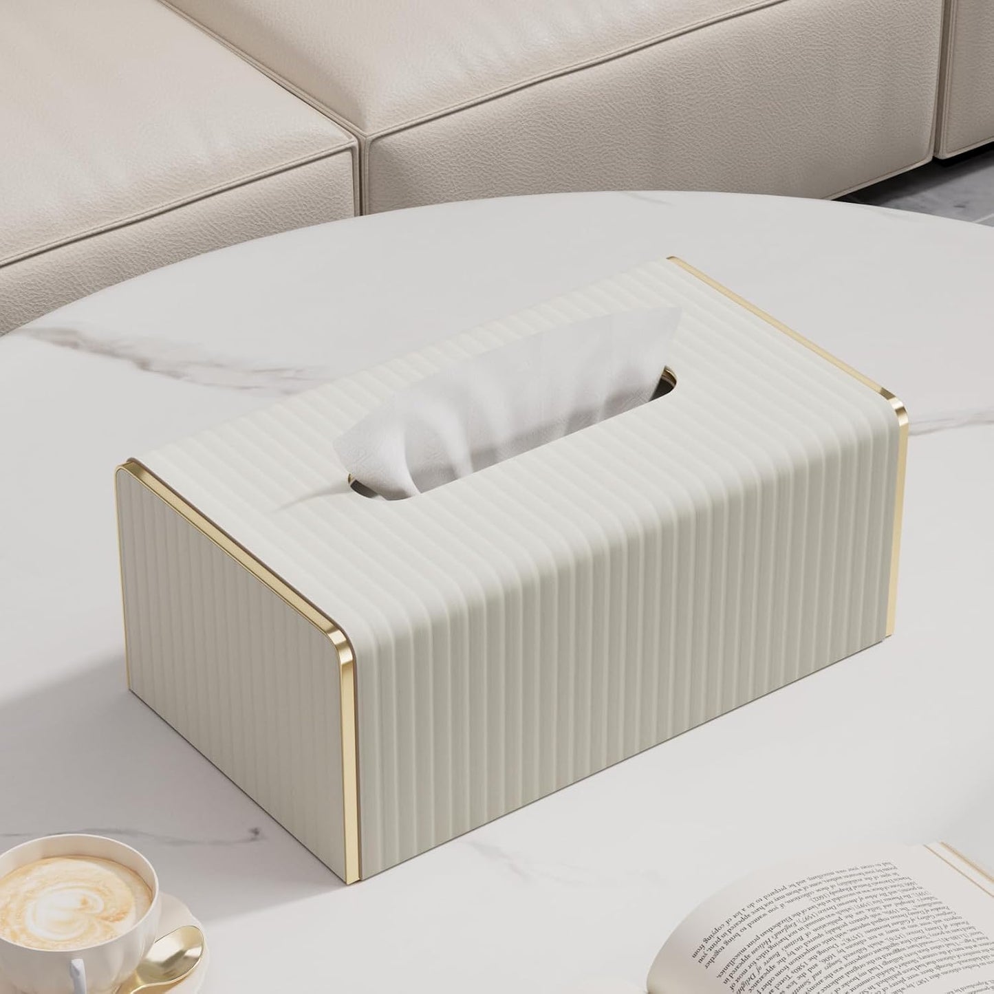 Tissue Box Cover / Cream White / Rectangle Standard