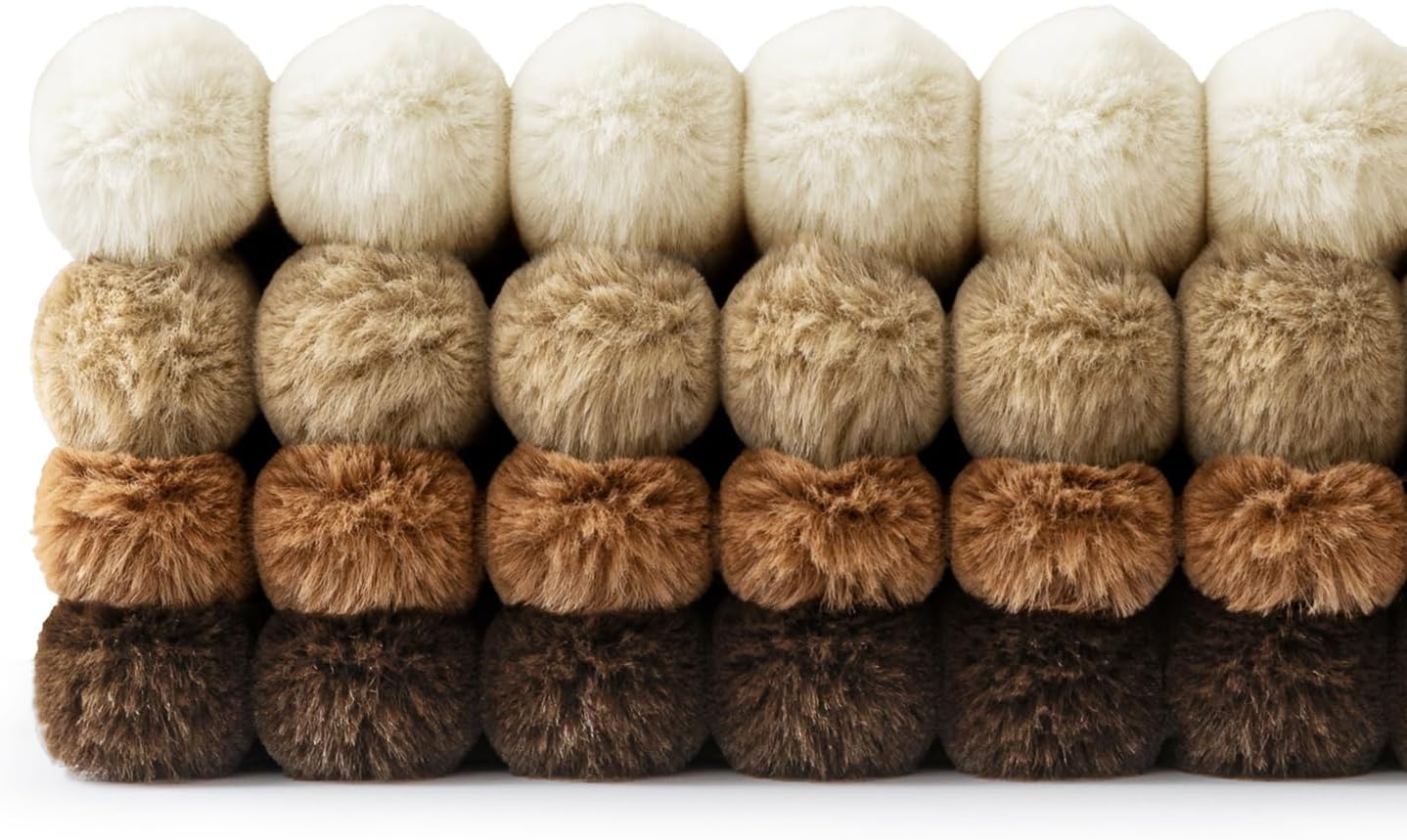 Faux Fur Plush Decorative Throw Pillow Covers / 18 x 18 / Brown / Set of 4