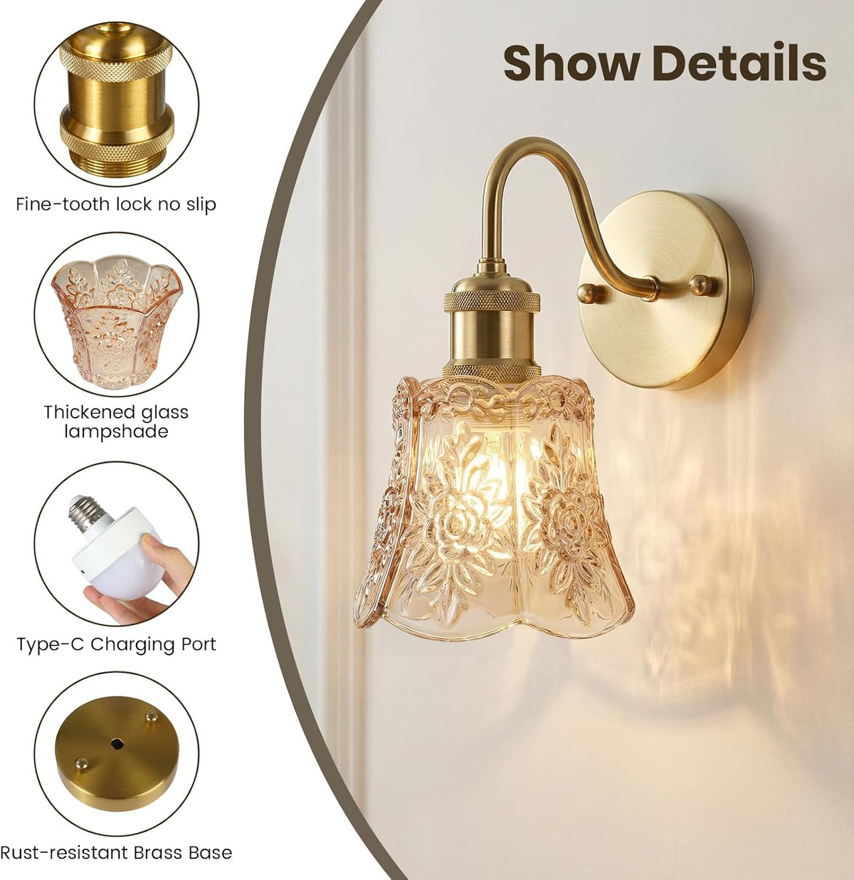 YUNICE Rechargeable Wall Sconces Set of 2 Battery Operated Wall Sconce with Remote Control Dimmable Cordless Wall Lamp