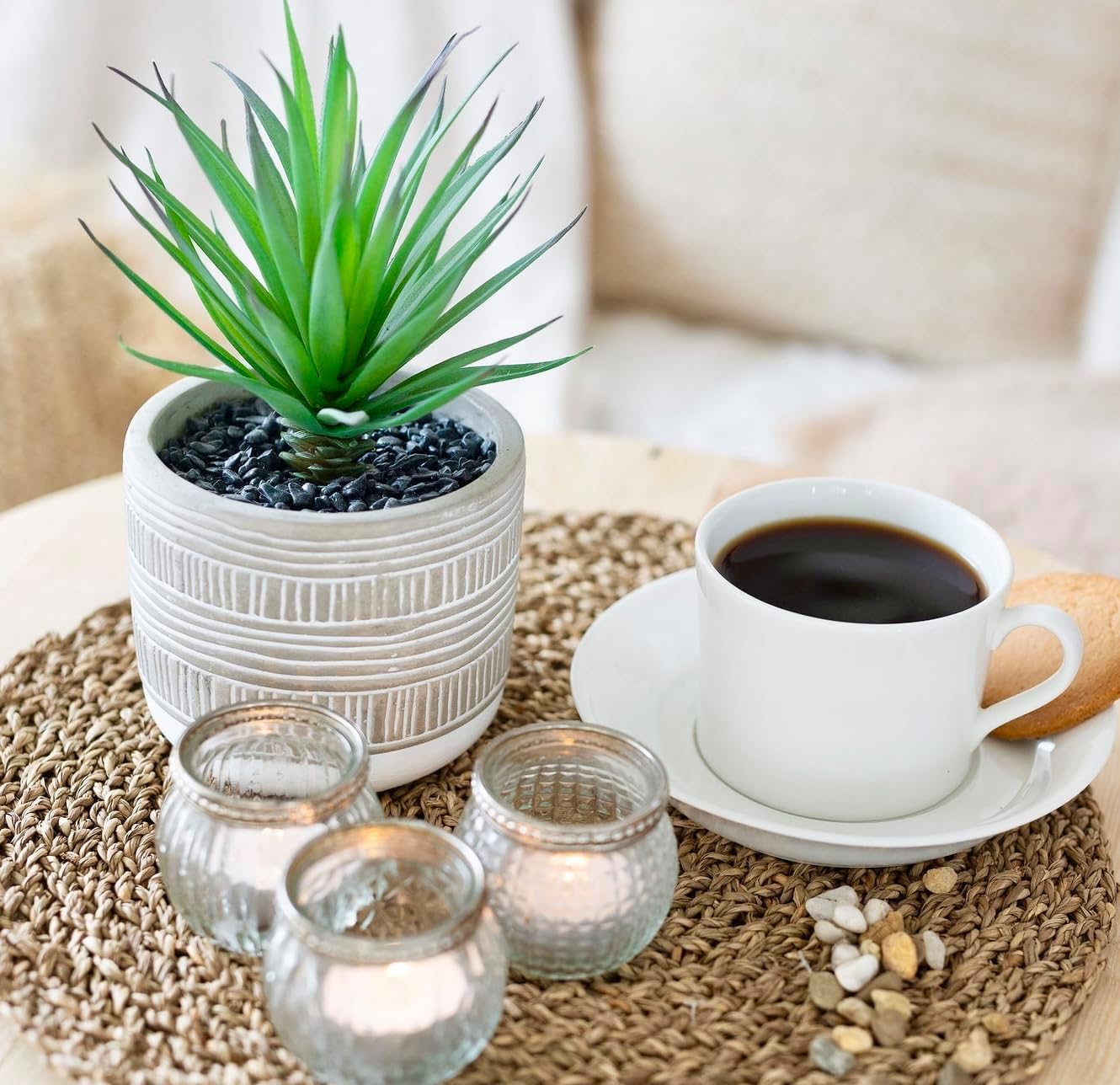 Artificial Plant / 8" Fake Plant for Desk Decor