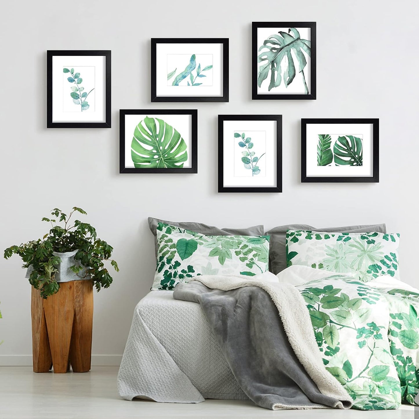 SESEAT Black 8x10 Picture Frames Wood 6 Pack Wall Mounting or Tabletop Display