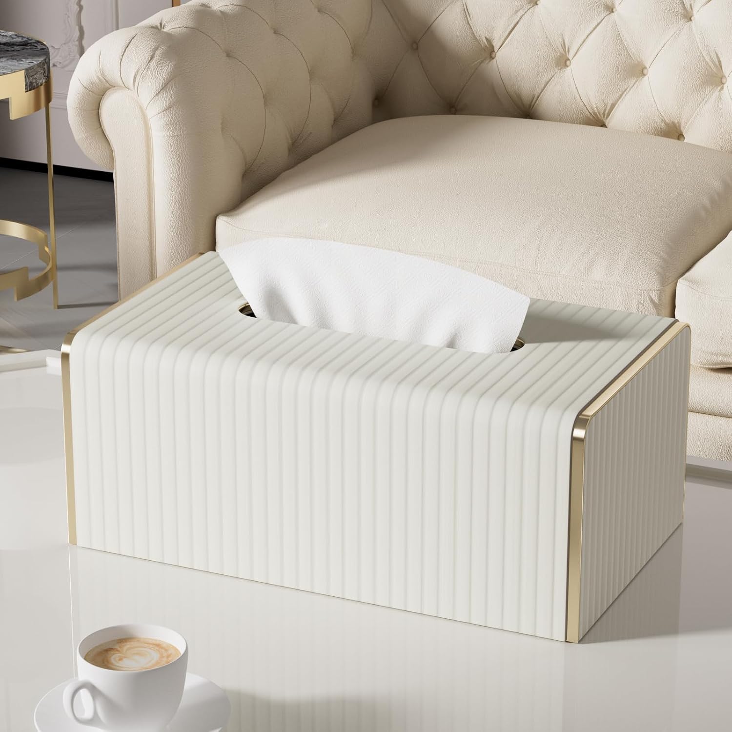 Tissue Box Cover / Cream White / Rectangle Standard