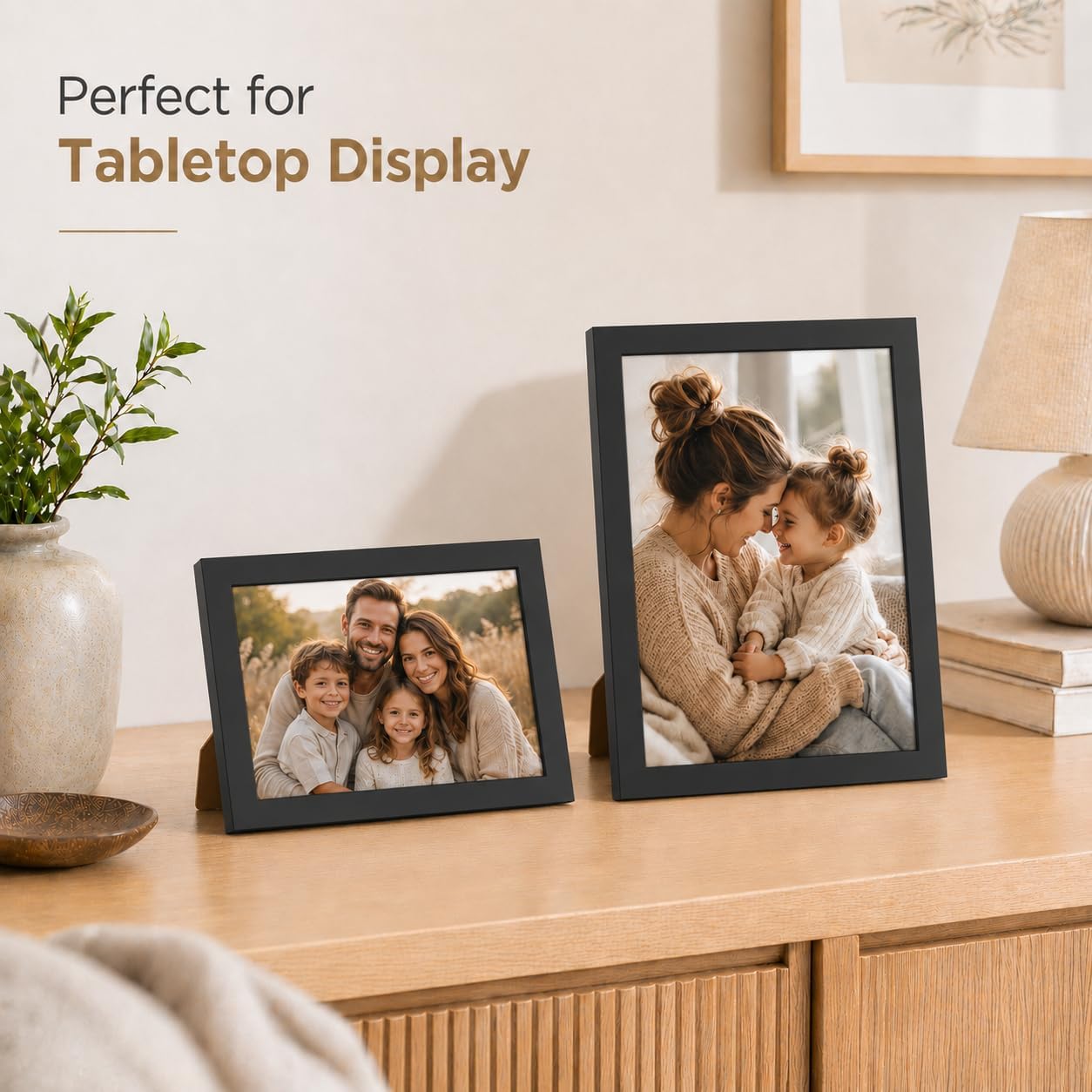 JCJMY 7x10 Picture Frame Set of 6 Black for Wall Hanging or Tabletop- Wall Mounting Horizontally or Vertically, 7 x 10