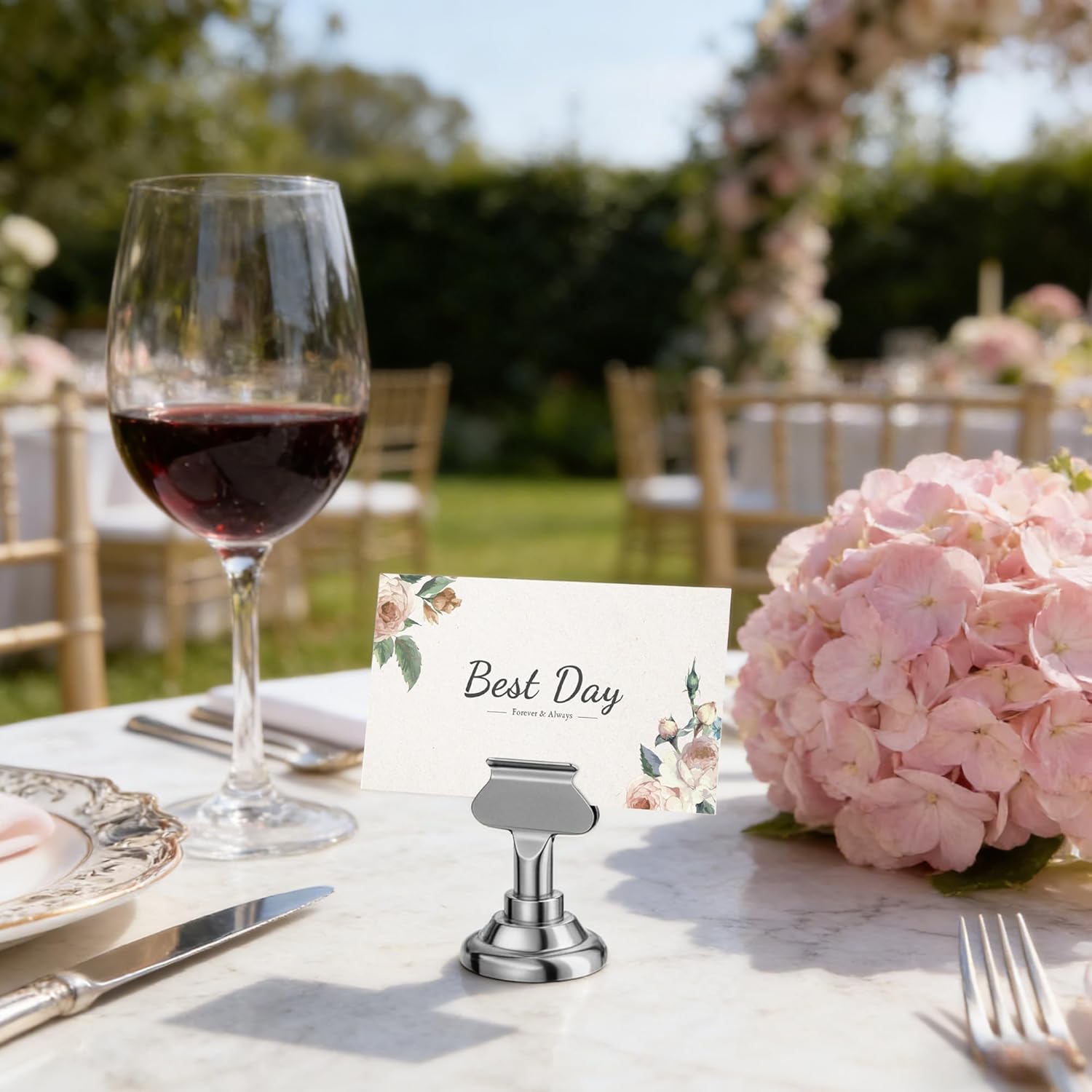 Urban Deco 16PK Table Number Holders Place Card Holders 1.7 Inch Table Card Holders Steel Card Holders for Photos, Food