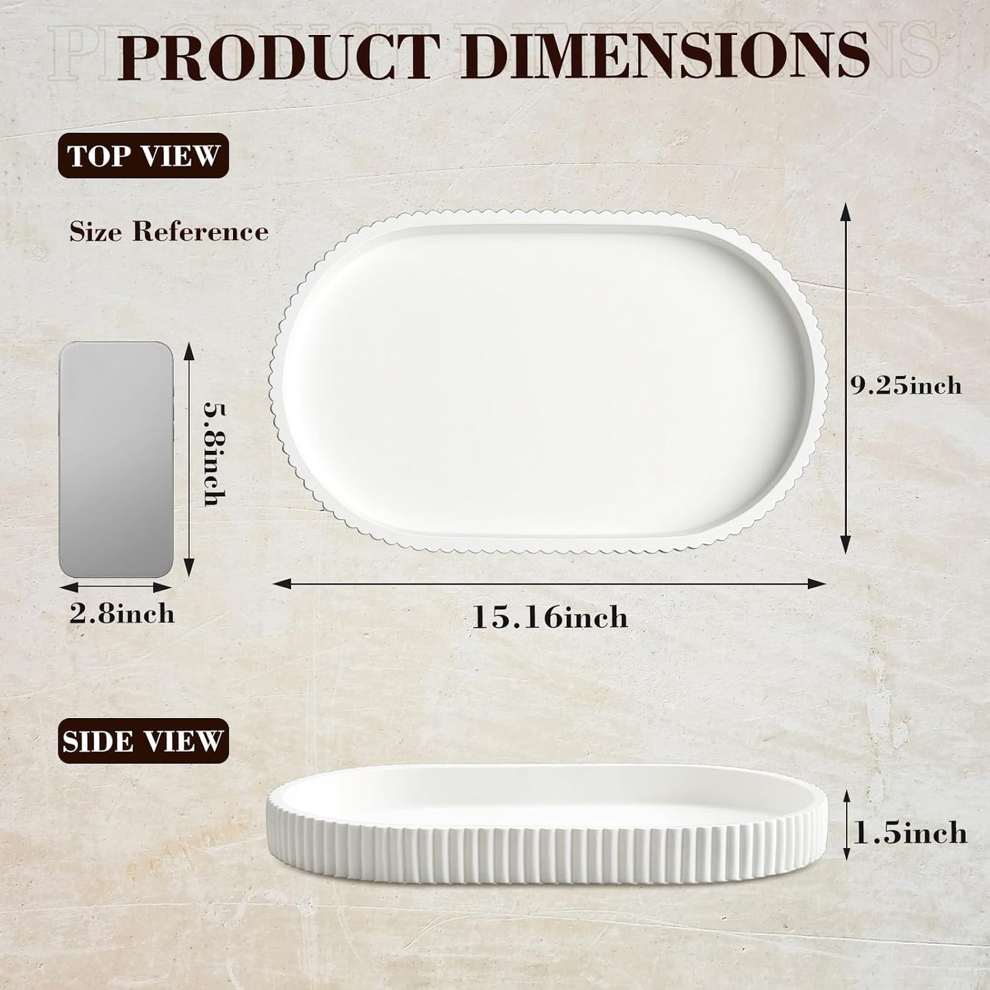 Oval Serving Tray / Decorative Concrete Tray