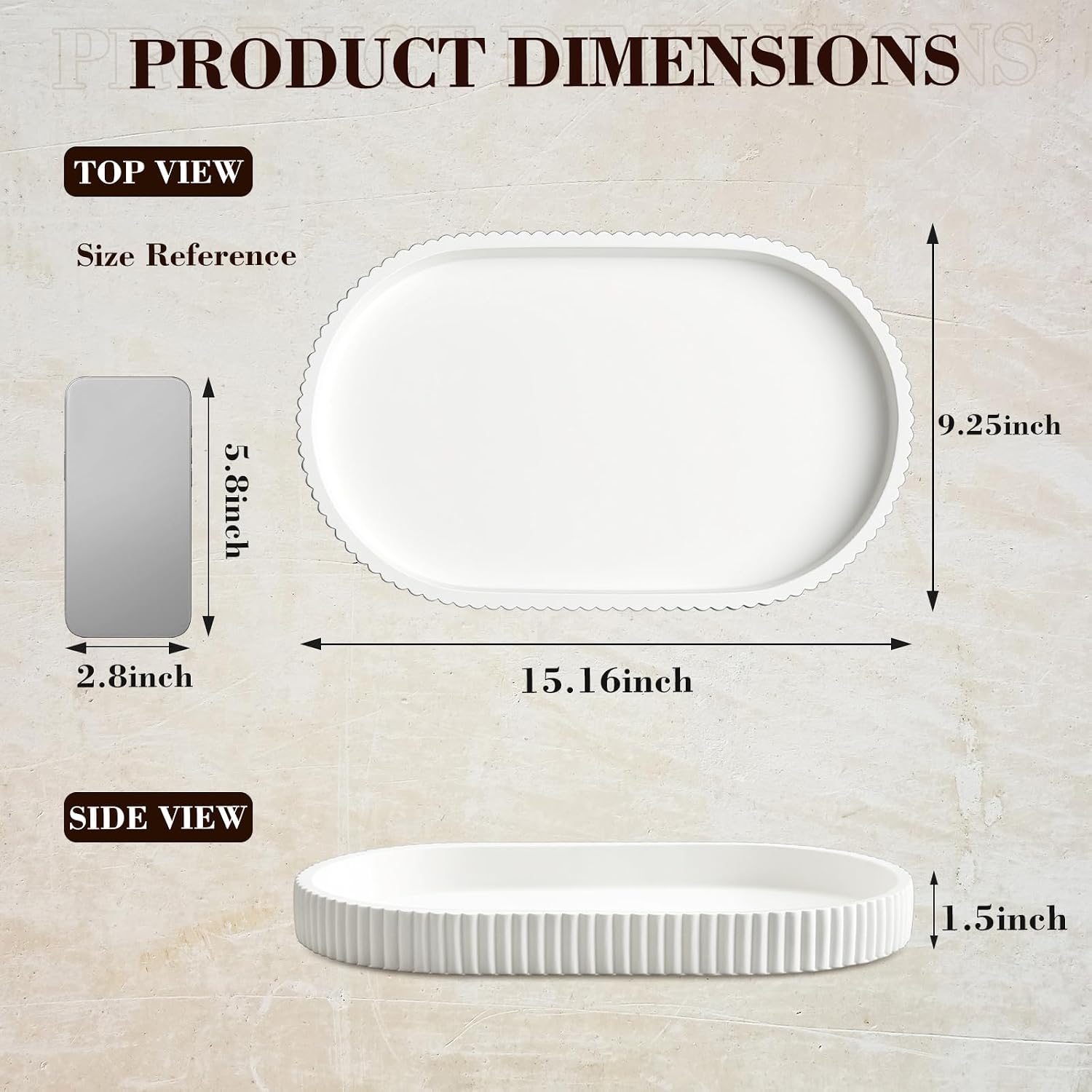Oval Serving Tray / Decorative Concrete Tray
