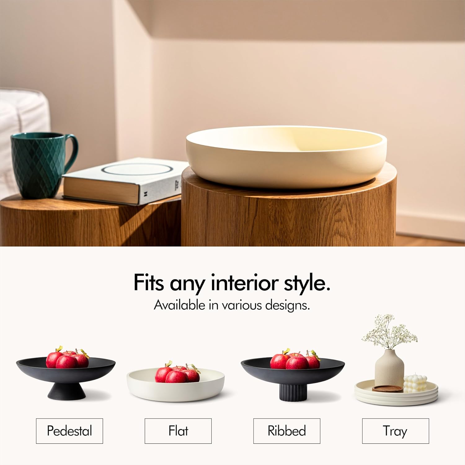 Modern Key Bowl for Entryway / Black / Pedestal