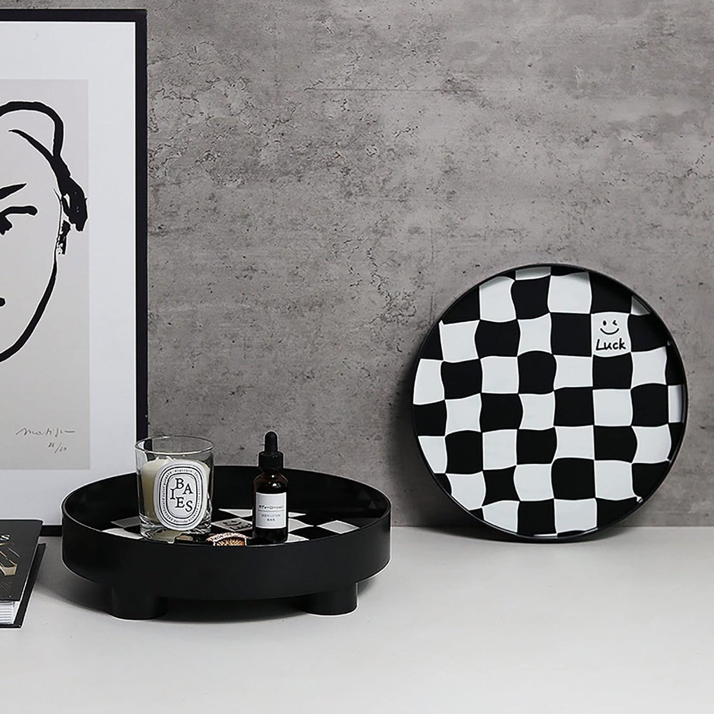 Round Storage Tray / Black L
