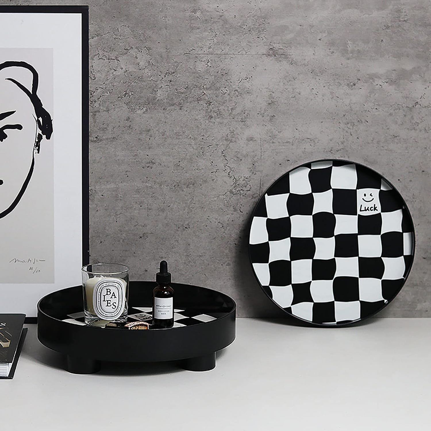 Round Storage Tray / Black L