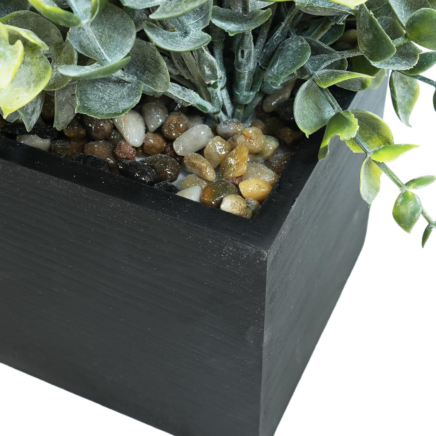 14" Artificial Eucalyptus Arrangement Faux Eucalyptus Plants in Black / Eucalyptus In Black