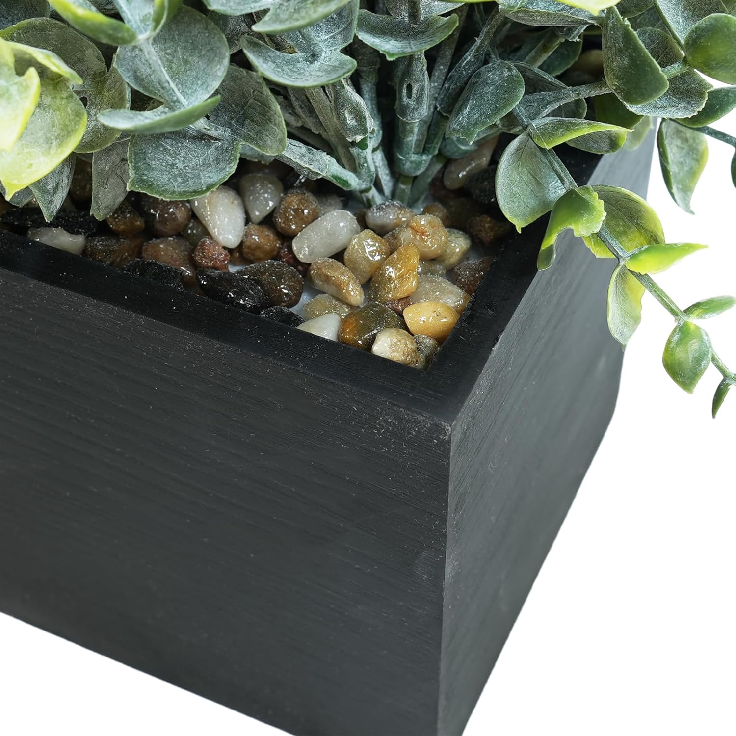 14" Artificial Eucalyptus Arrangement Faux Eucalyptus Plants in Black / Eucalyptus In Black