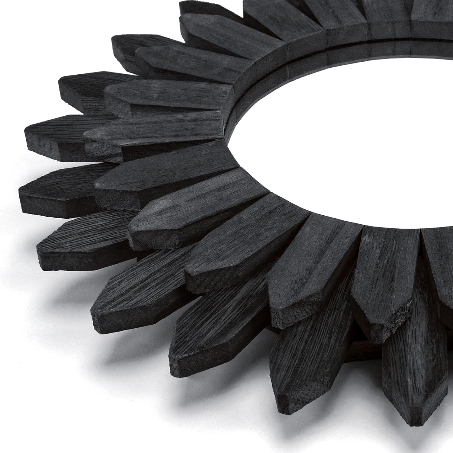 Wall Decor Wall Mirror Boho Wall Decor Wood Decorative Mirror / Black / 12 Inch