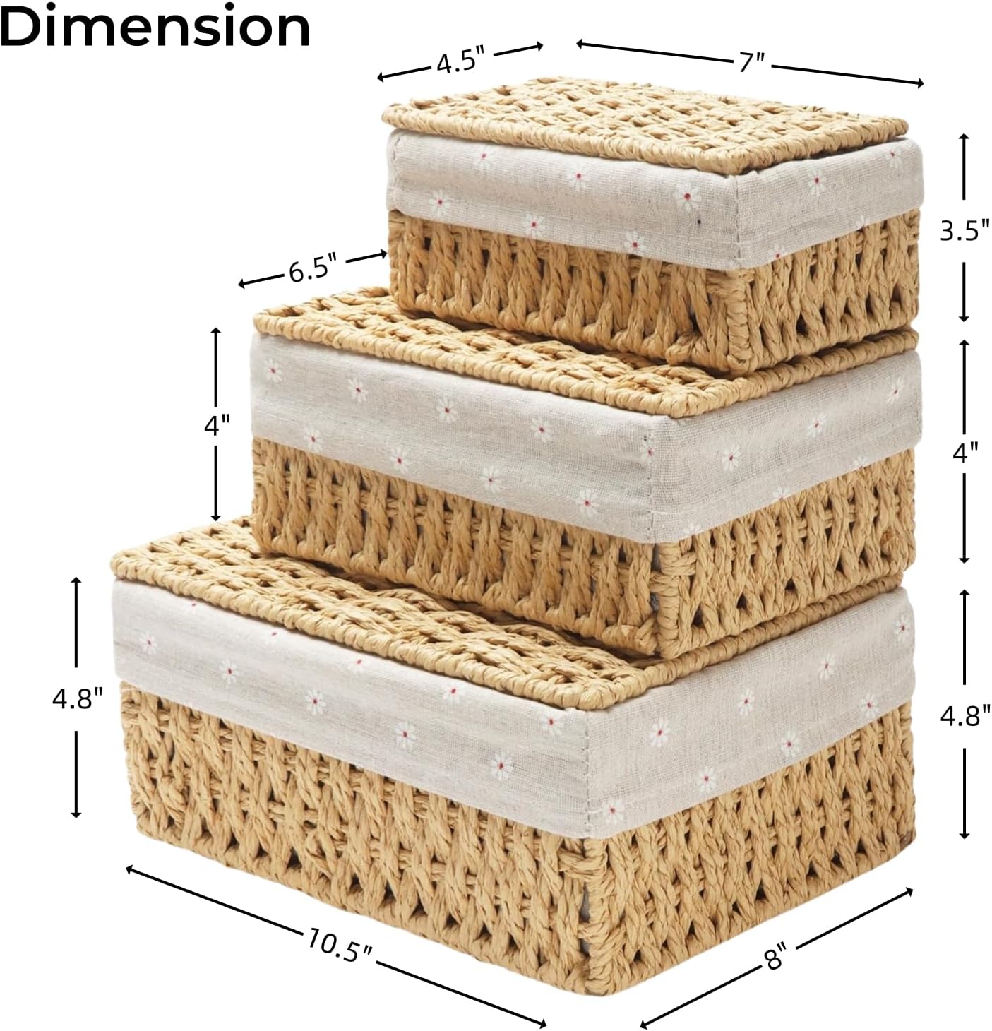 GIB Small Wicker Storage Baskets / Beige