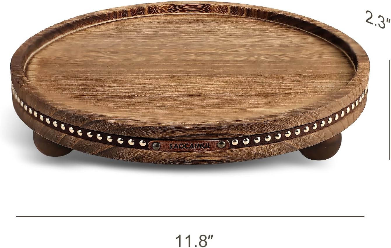 Decor Decorative Round Tray / Rustic / 11.81 Inch