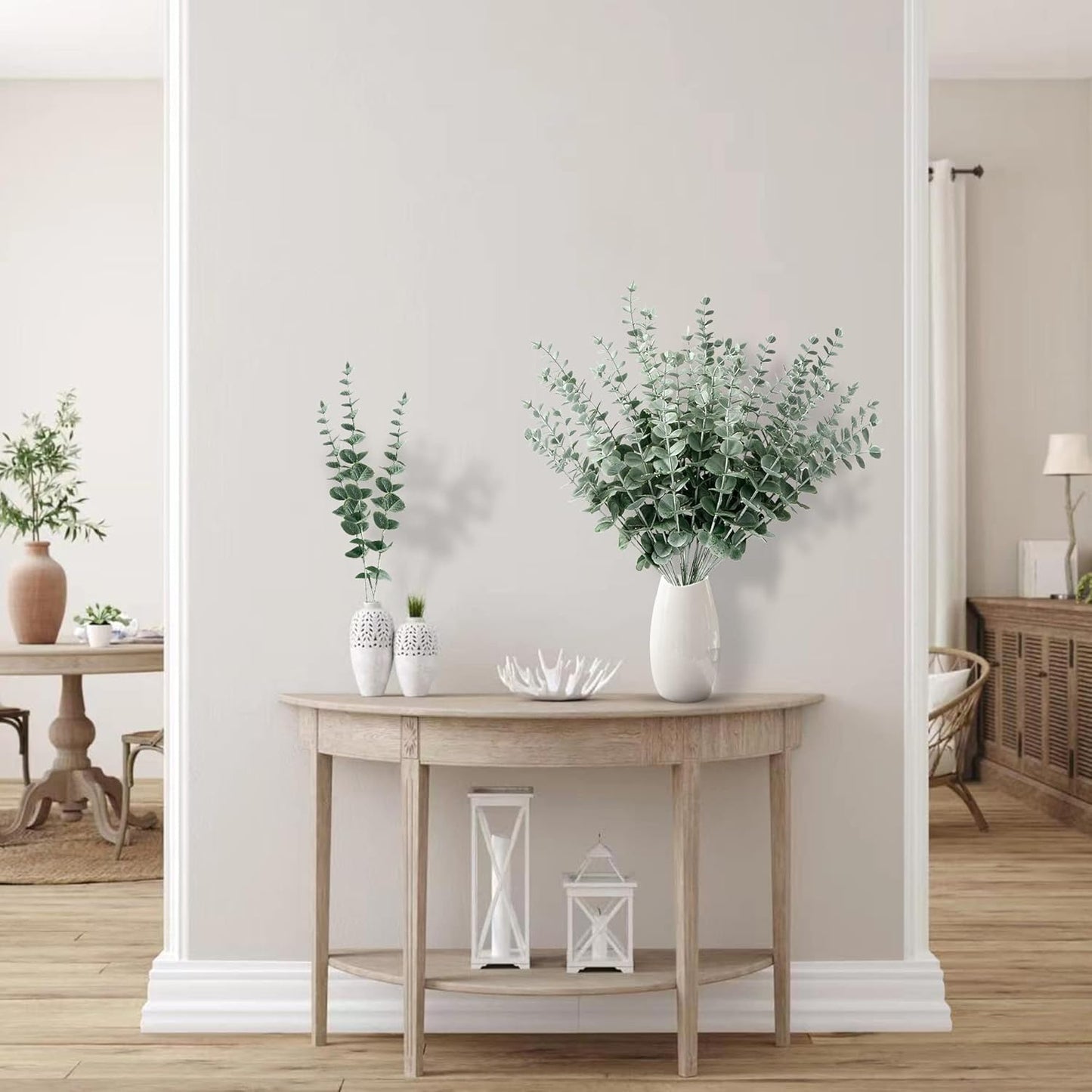 Eucalyptus Stems Decor Artificial Eucalyptus Leaves Faux Eucalyptus Stems Real Touch / Set of 36