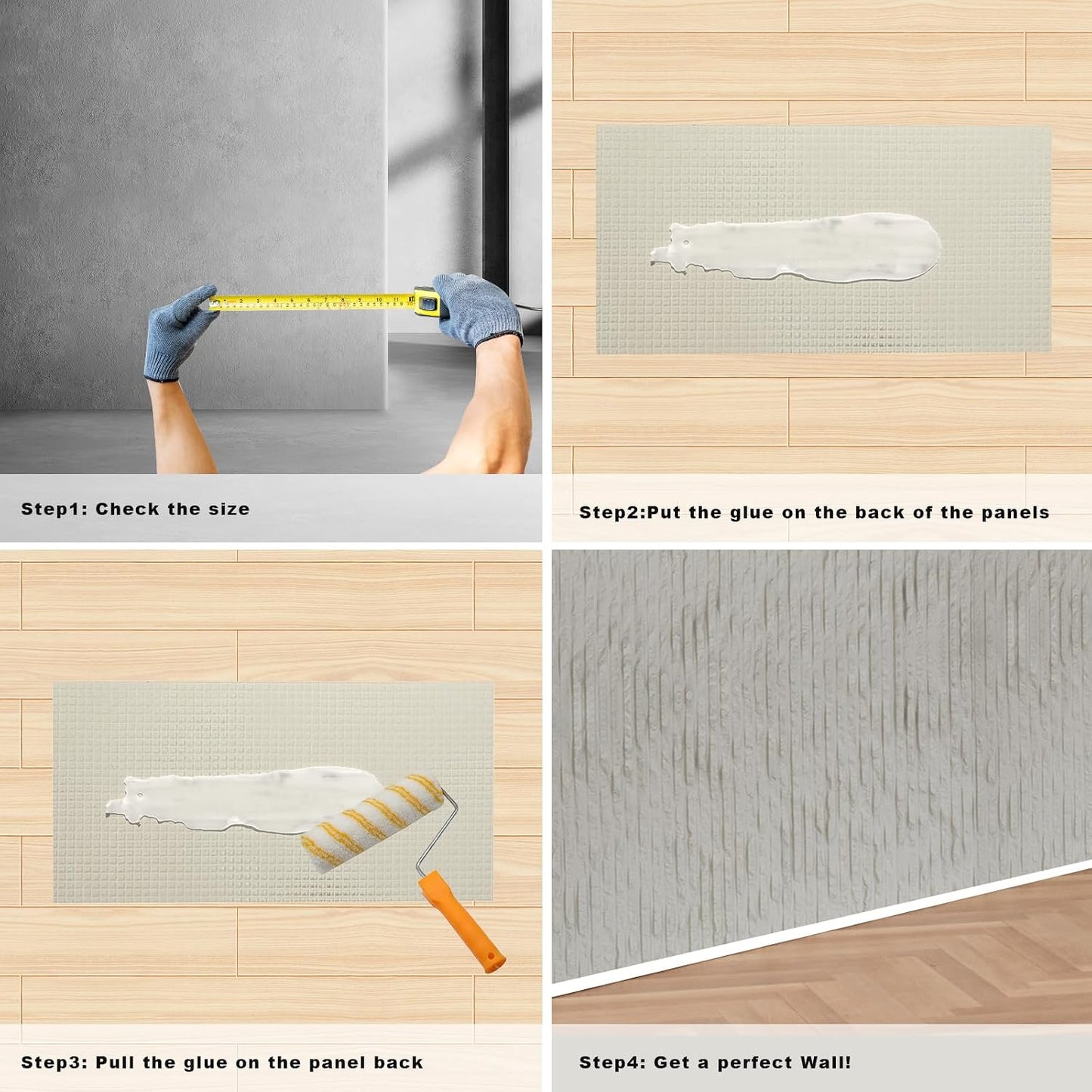 3D Wall Panels - 4PCS 47.2"x23.6" Faux Stone Wall Covering - MCM Modified Clay Material for Home Art, Accent Brick