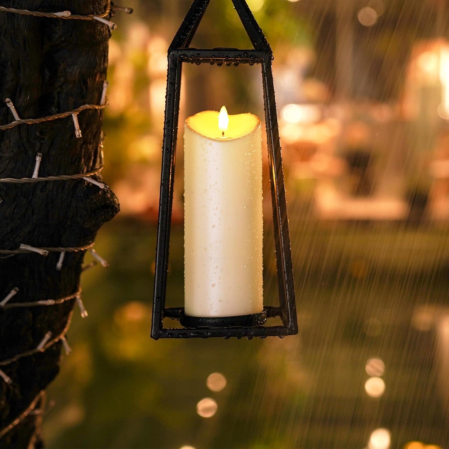 Homemory 3"x8" Outdoor Waterproof Flameless Candles, LED Candles, Battery Operated Candles with Remote and Timers