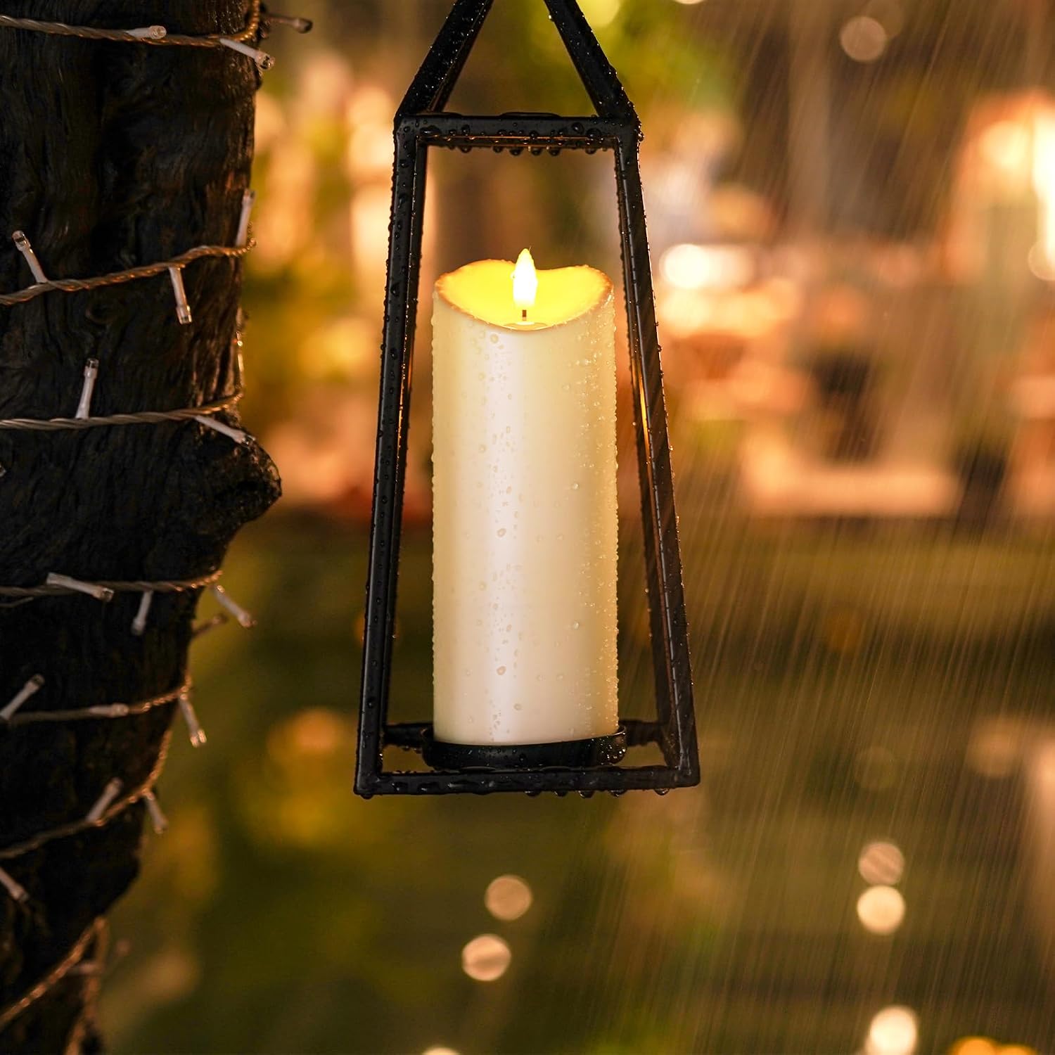 Homemory 3"x8" Outdoor Waterproof Flameless Candles, LED Candles, Battery Operated Candles with Remote and Timers