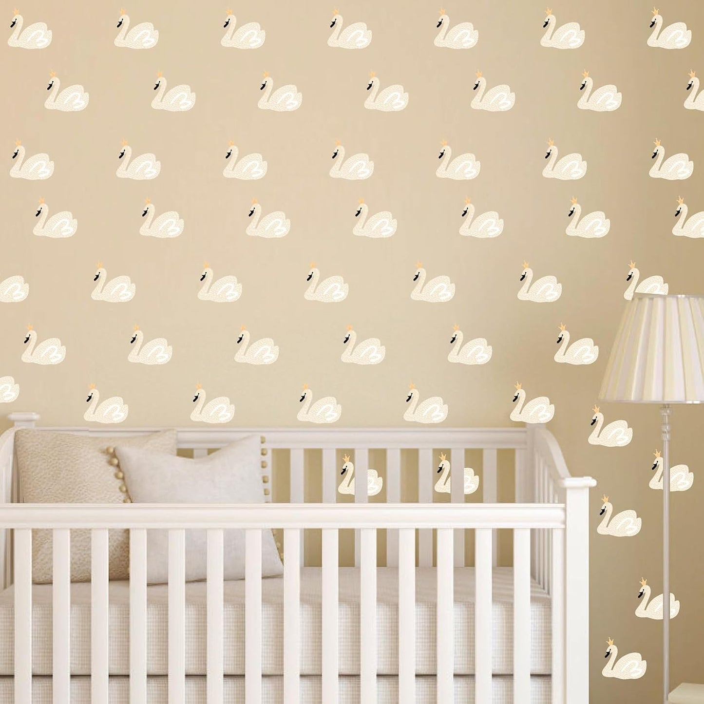 Wall Decals Peel and Stick Boho Nursery Wall Stickers Watercolor Animal Removable Swans / Swan