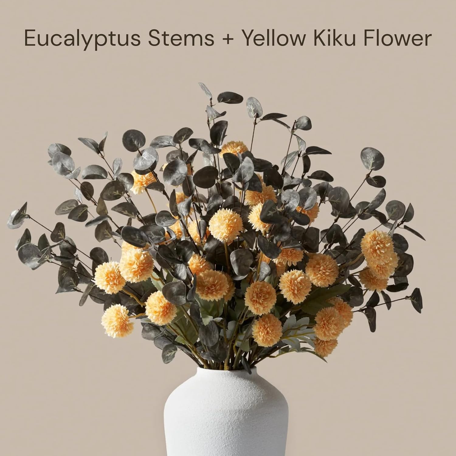 6 Branches Artificial Long Eucalpytus Stems for Tall Vase