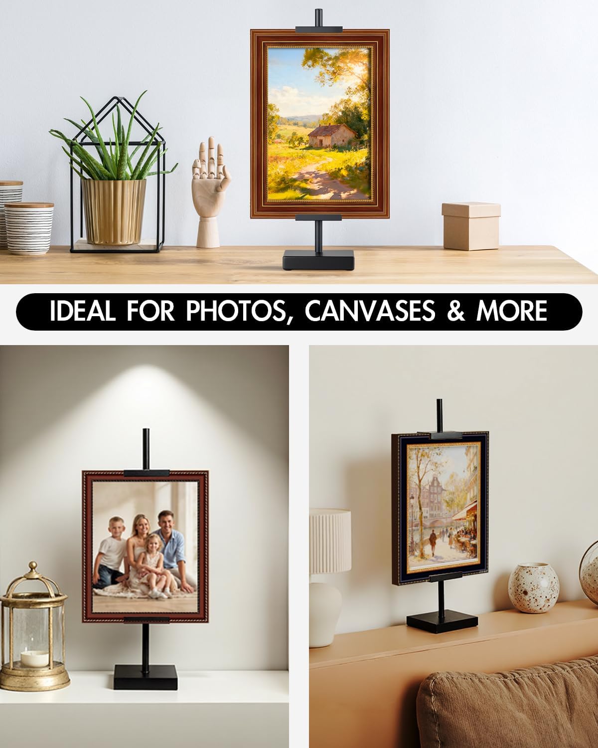 Metal Picture Frame Holder for Artwork / Black