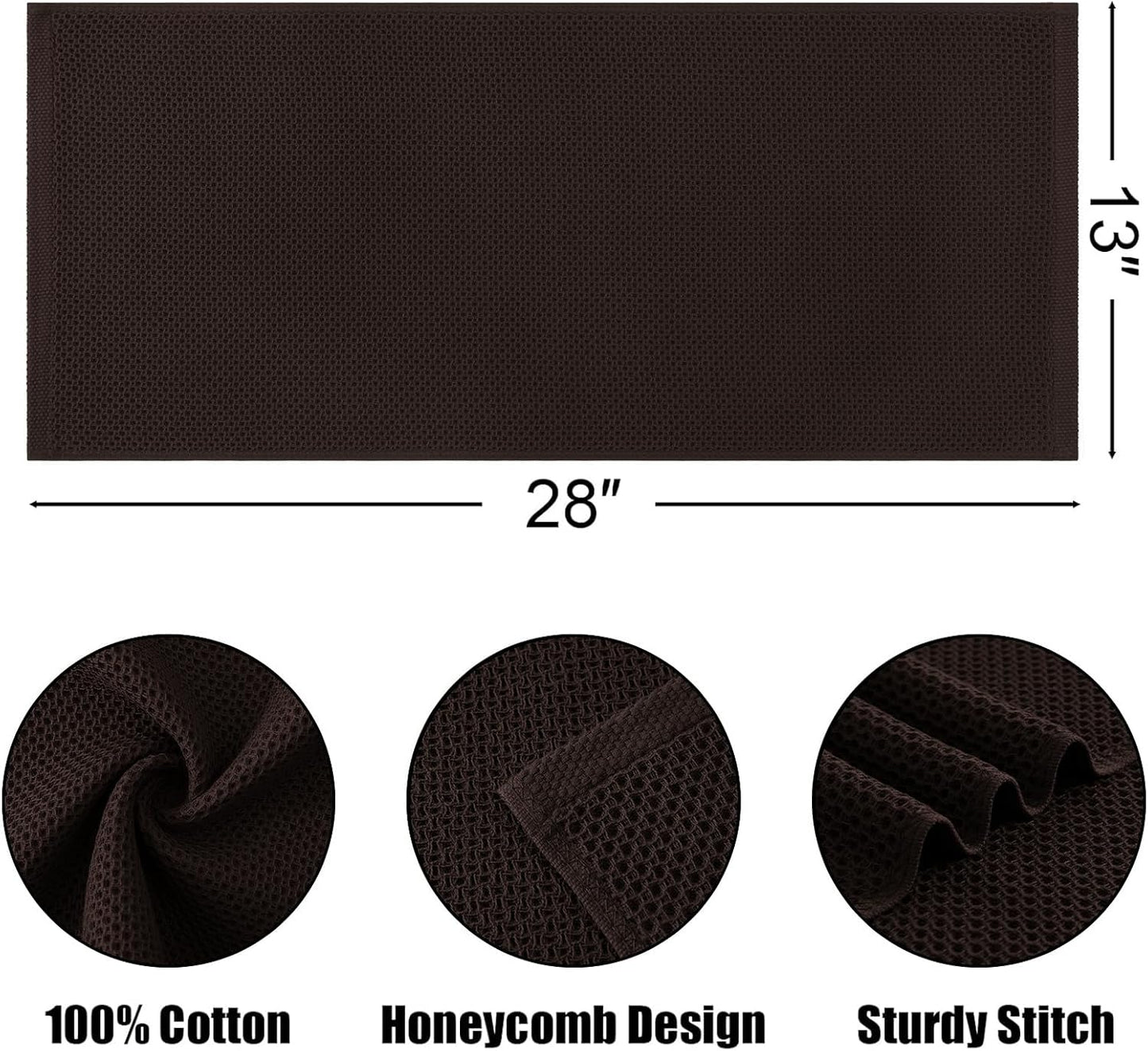 Kitinjoy Cotton Waffle 12-Pack Kitchen Towels, 13" x 28", Blackish Green | Super Soft, Ultra-Absorbent, Fast Drying