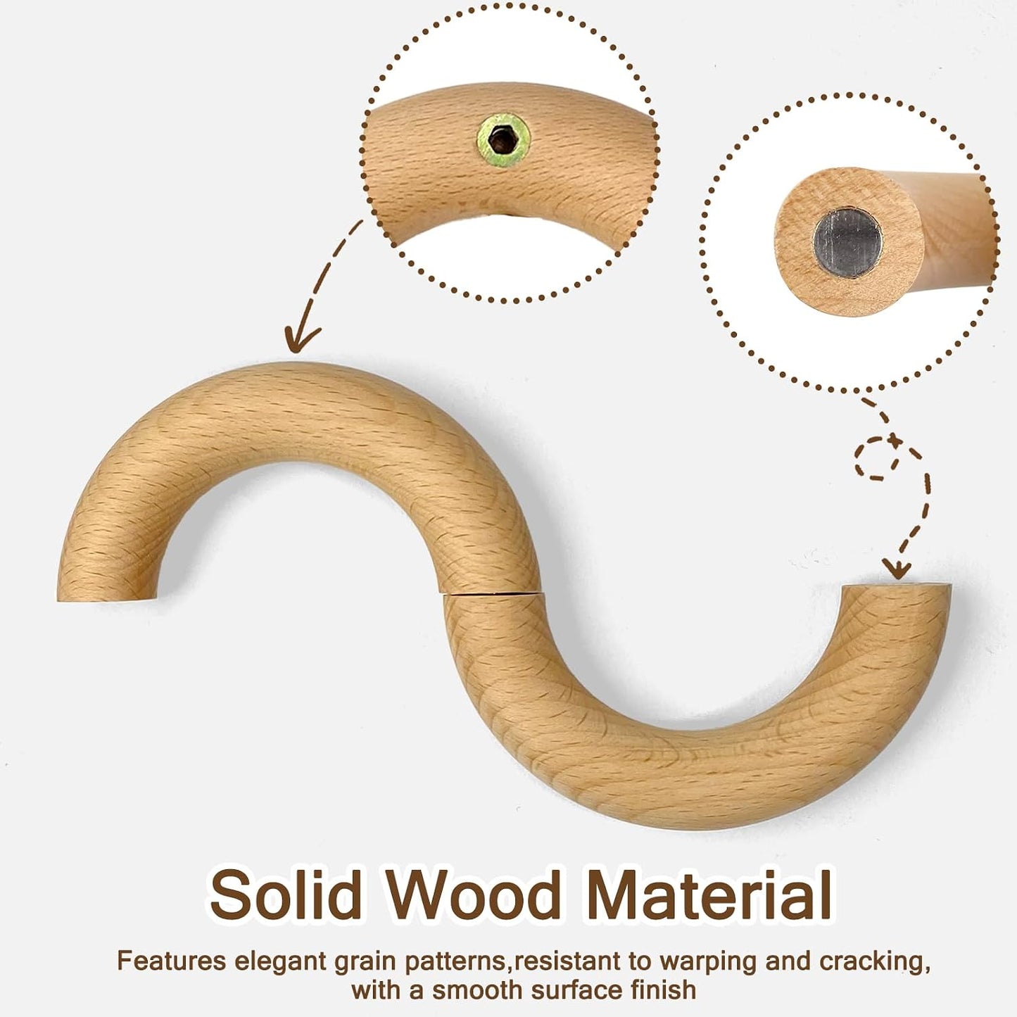 Wooden Decorative Wall Hooks Coat Hook Hat Rack Entryway Key Holder Organizer / Light Oak / Set of 3