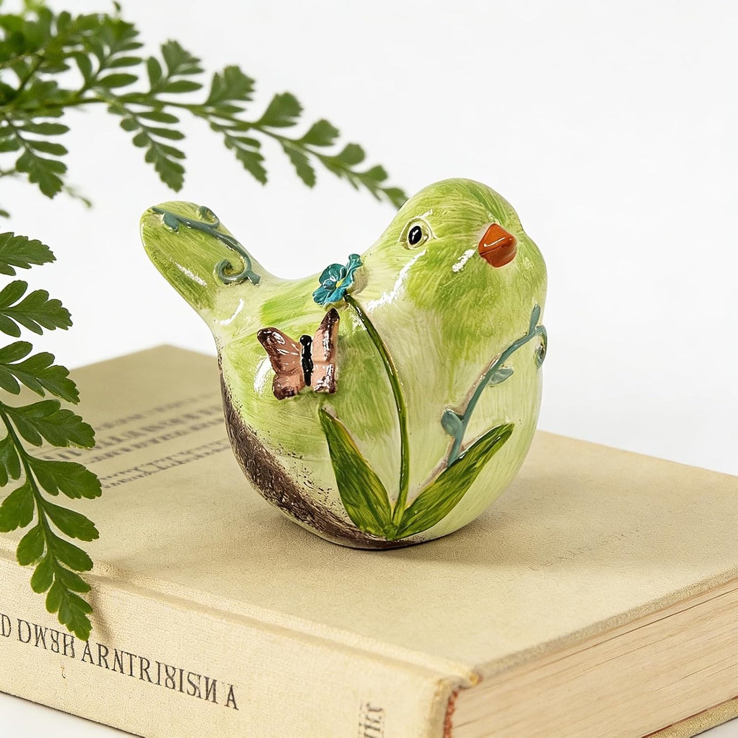 Fresh Grass Bird Figurine / Green