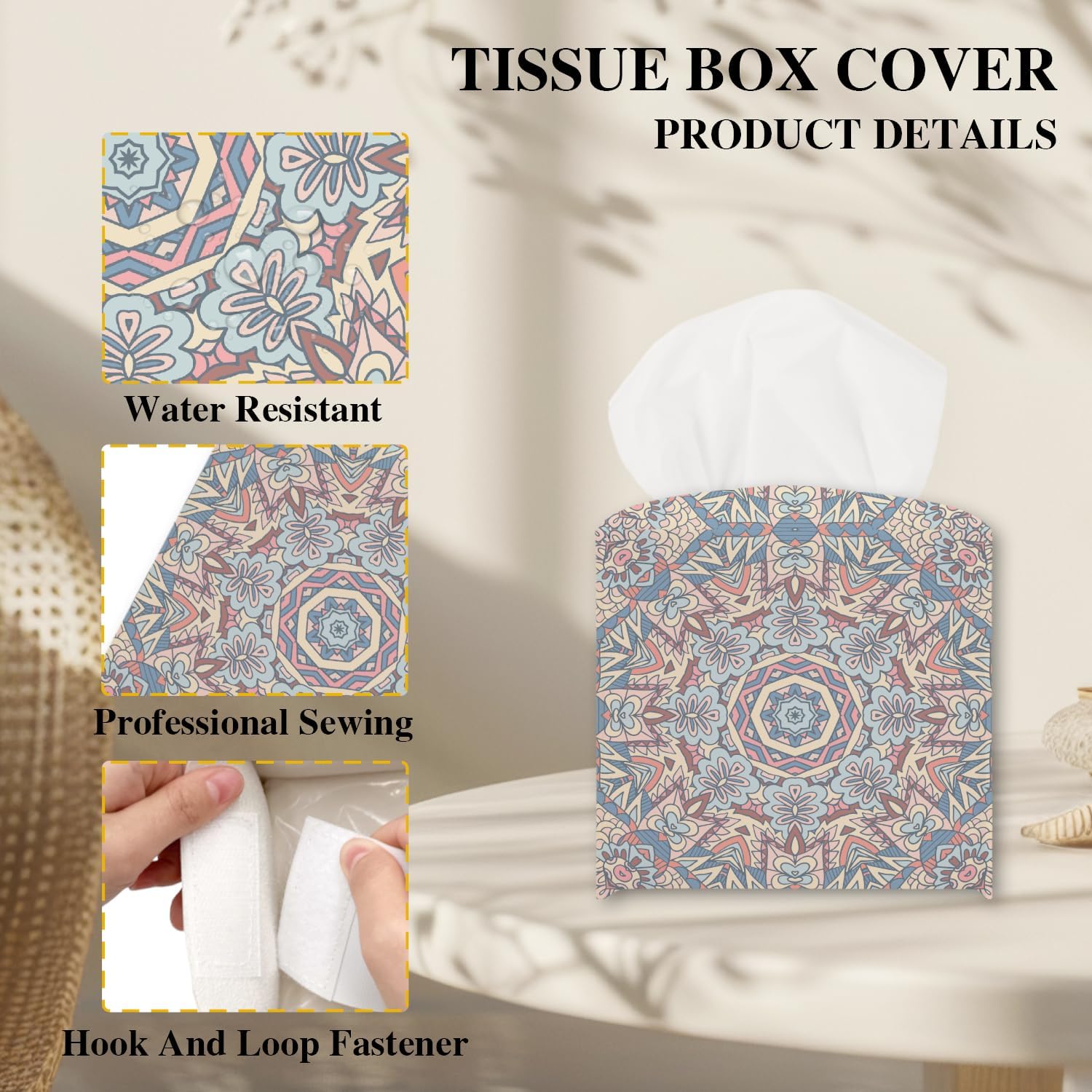 Vintage Boho Tissue Box Cover