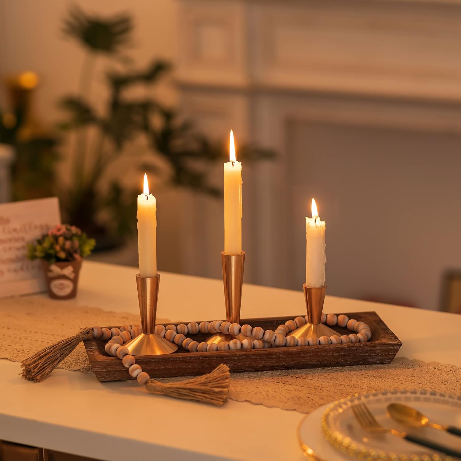 Wooden Tray for Candle Decorative
