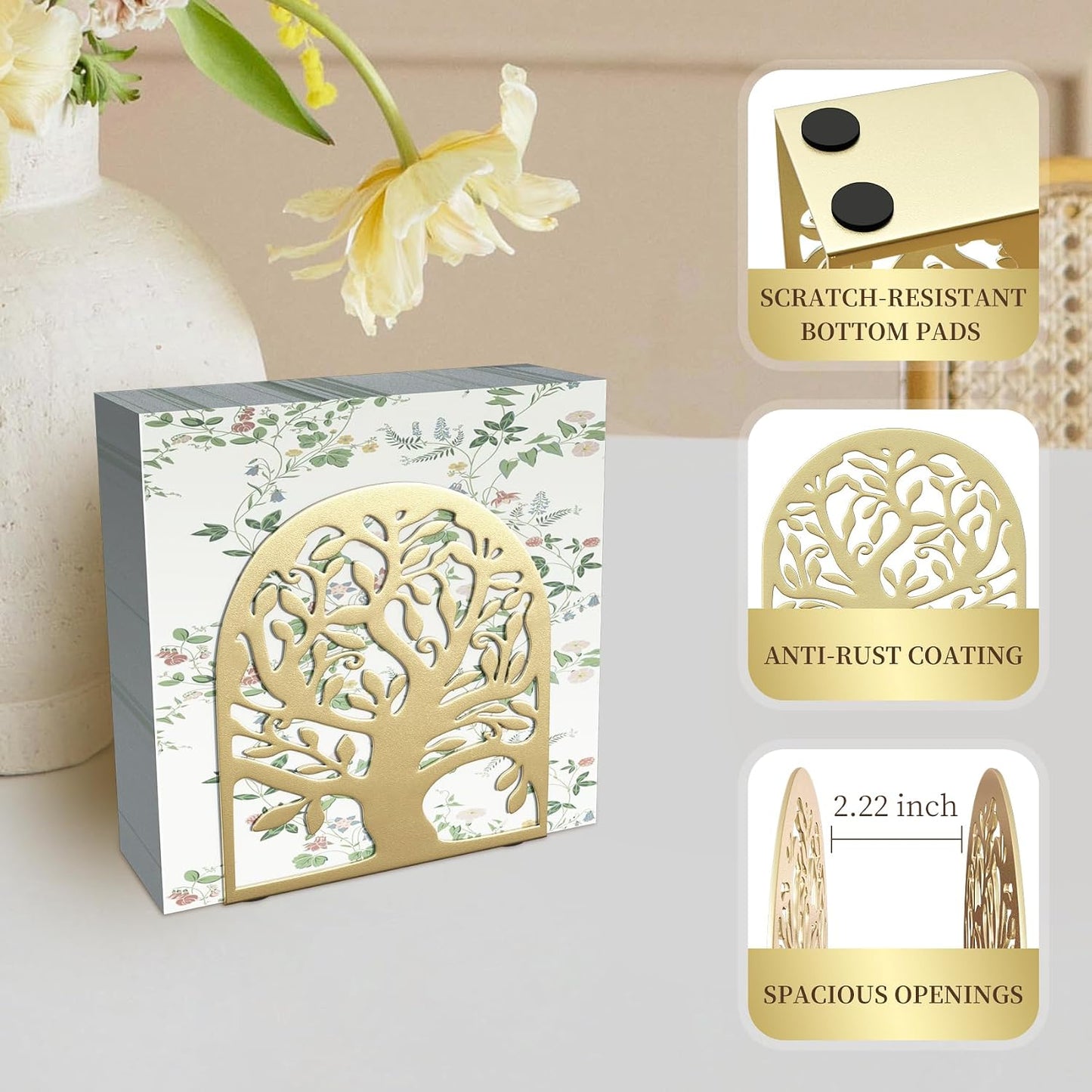 Metal Napkin Holder / Gold