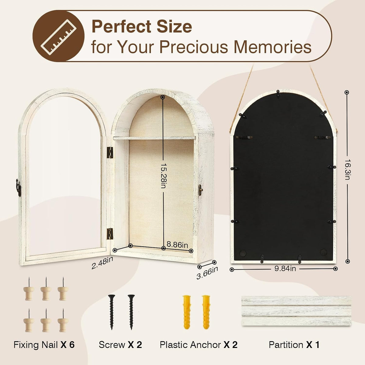 DGWJSU Shadow Box Frame 10x16 Large Shadow Boxes Display Cases with Linen Back and Removable Shelves, Picture Frame