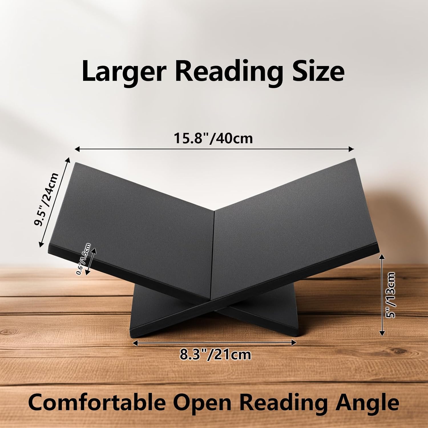 Open Display Stand, Wooden Large Book Holder, Coffee Table Stand | Wood Easel for Magazine, Art, Cook Book, Bible