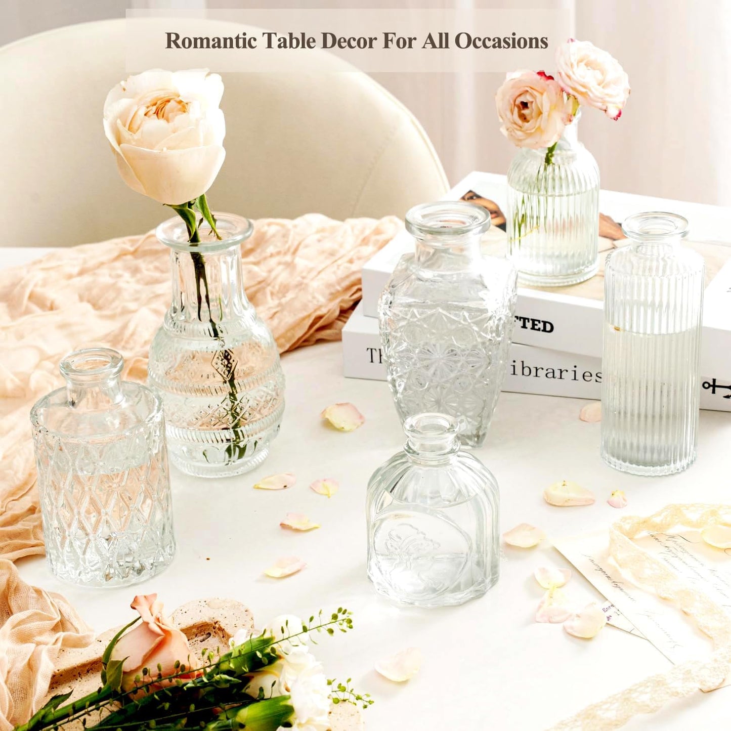 Glass Bud Vase Pcs / Clear / Set of 12