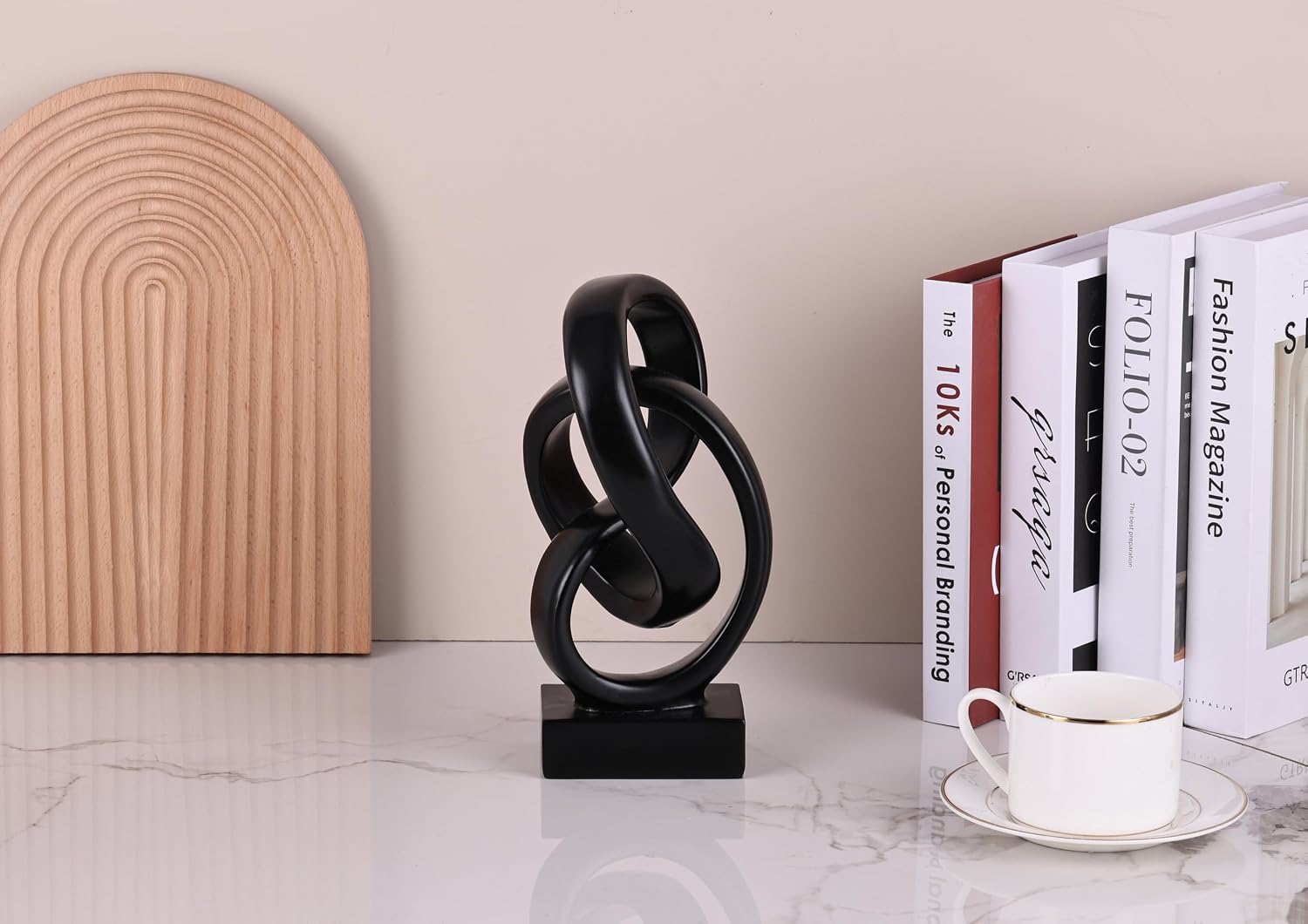 Modern Abstract Knot Sculpture / Black
